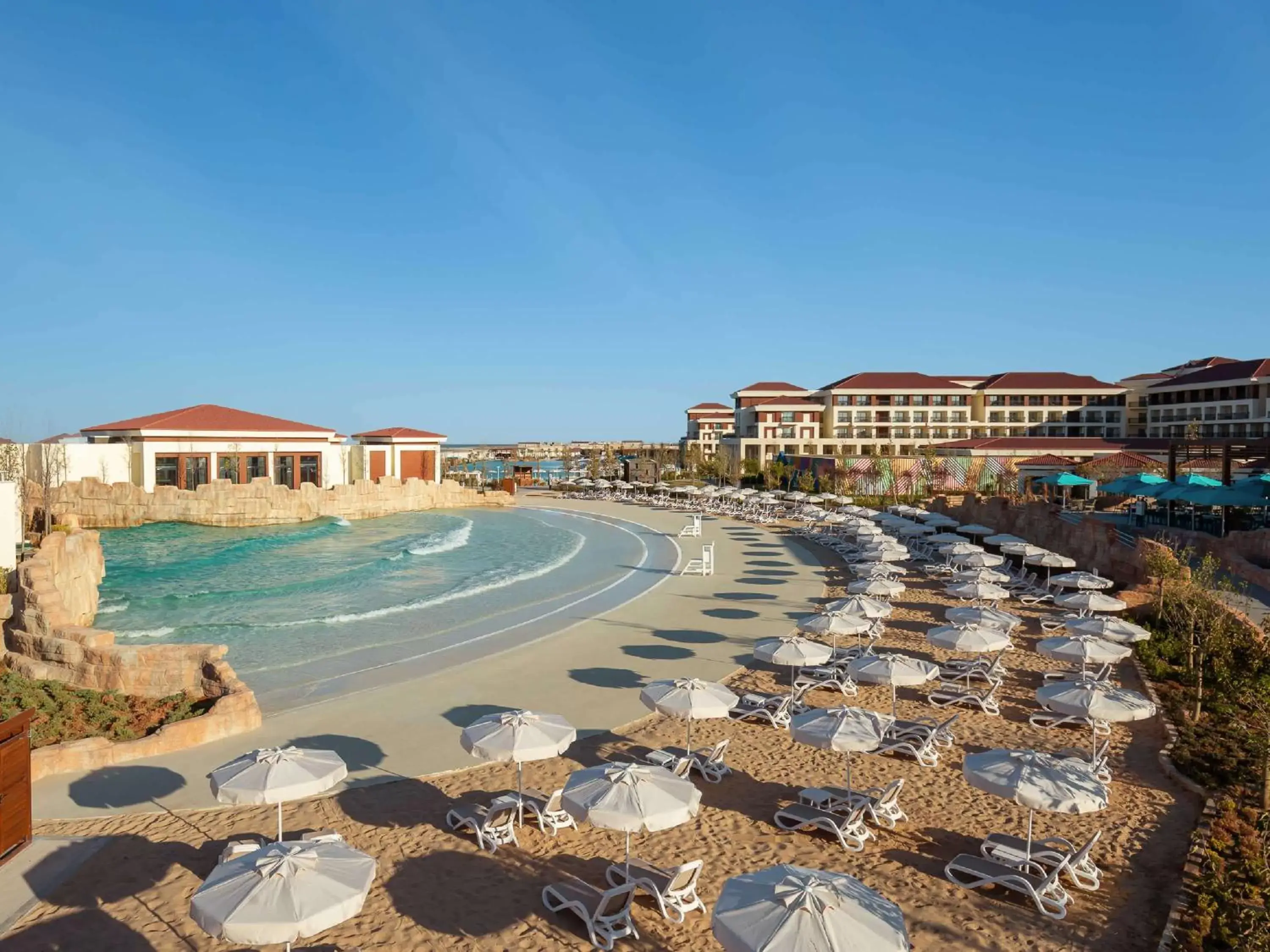 Lounge or bar, Beach in Rixos Water World Aktau