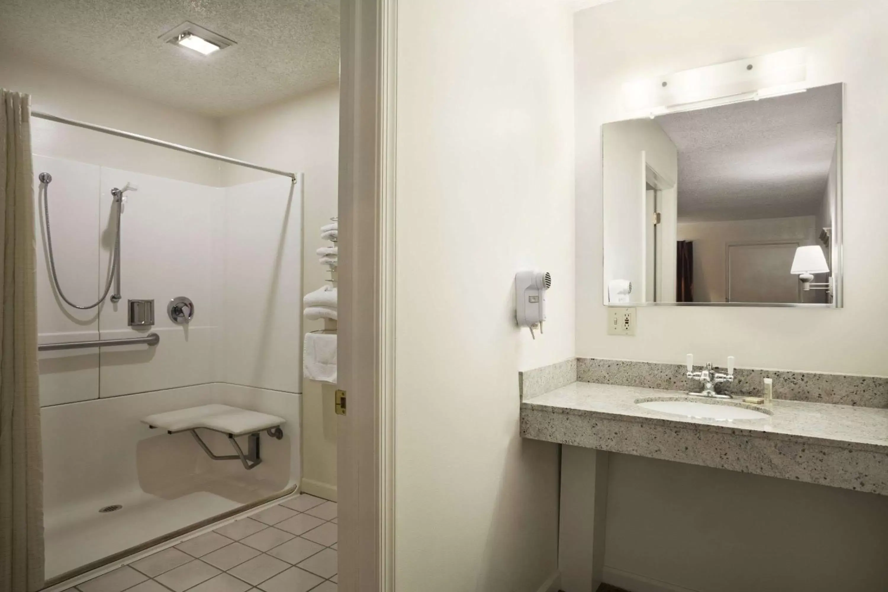 Bathroom in Super 8 by Wyndham Mifflinville Near Bloomsburg