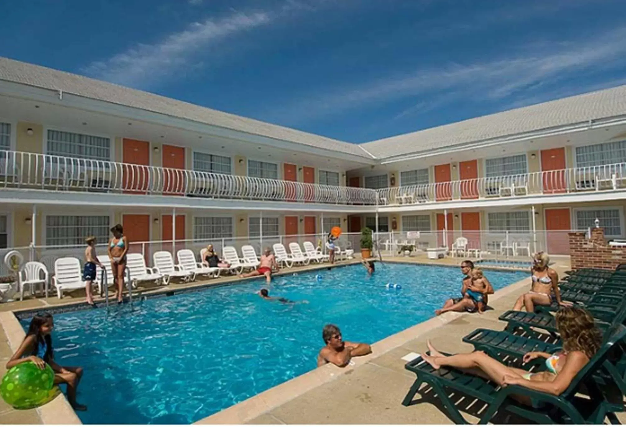 People, Swimming Pool in Blue Water Motel
