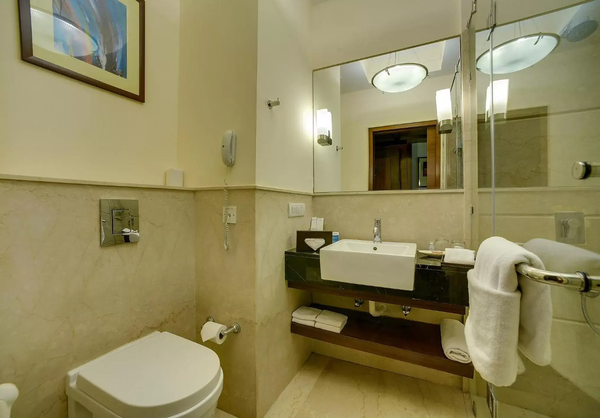 Shower, Bathroom in Muse Sarovar Portico Nehru Place