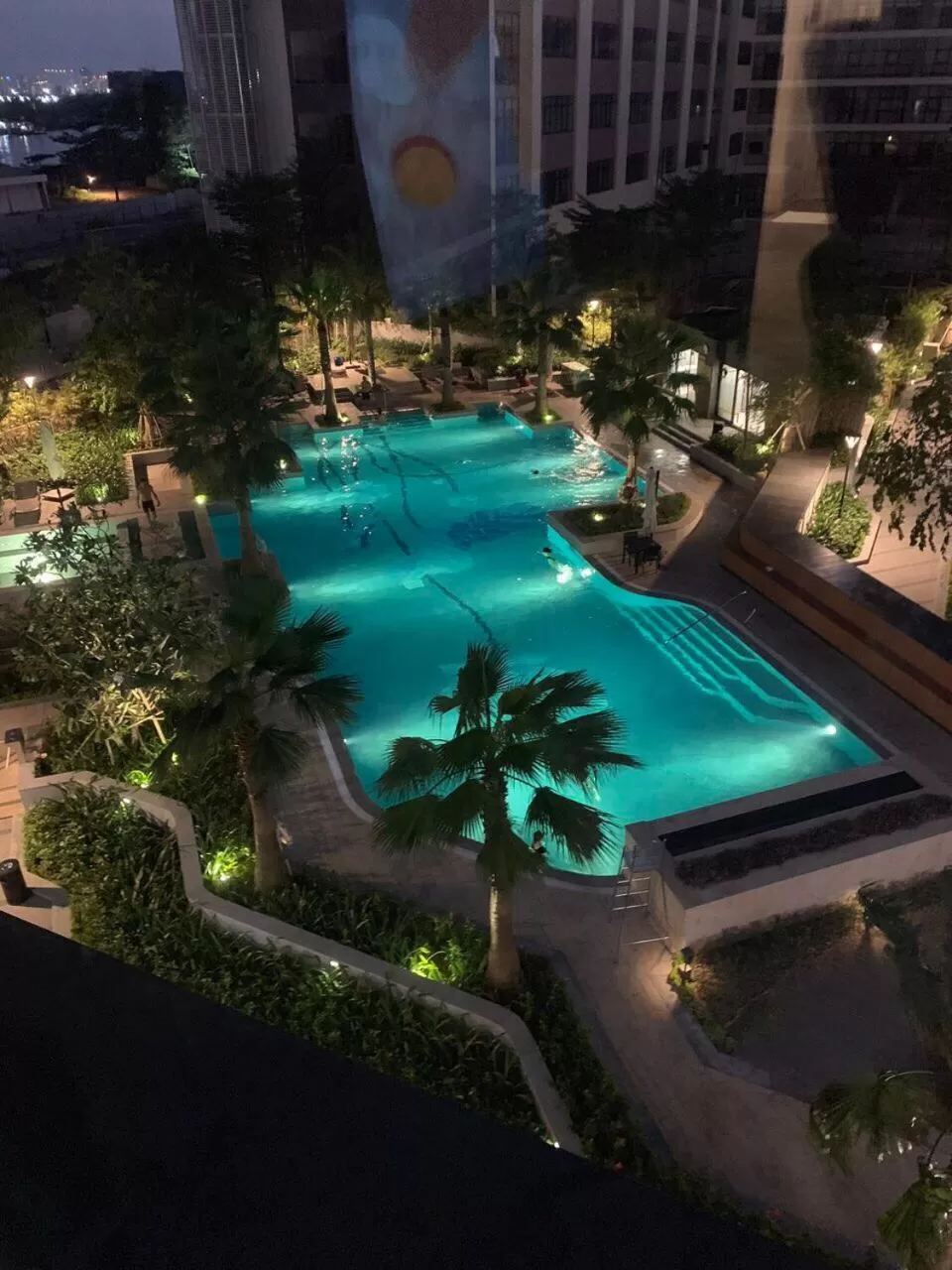 Bird's eye view, Pool View in Vinhomes Central Park-Nice Homes