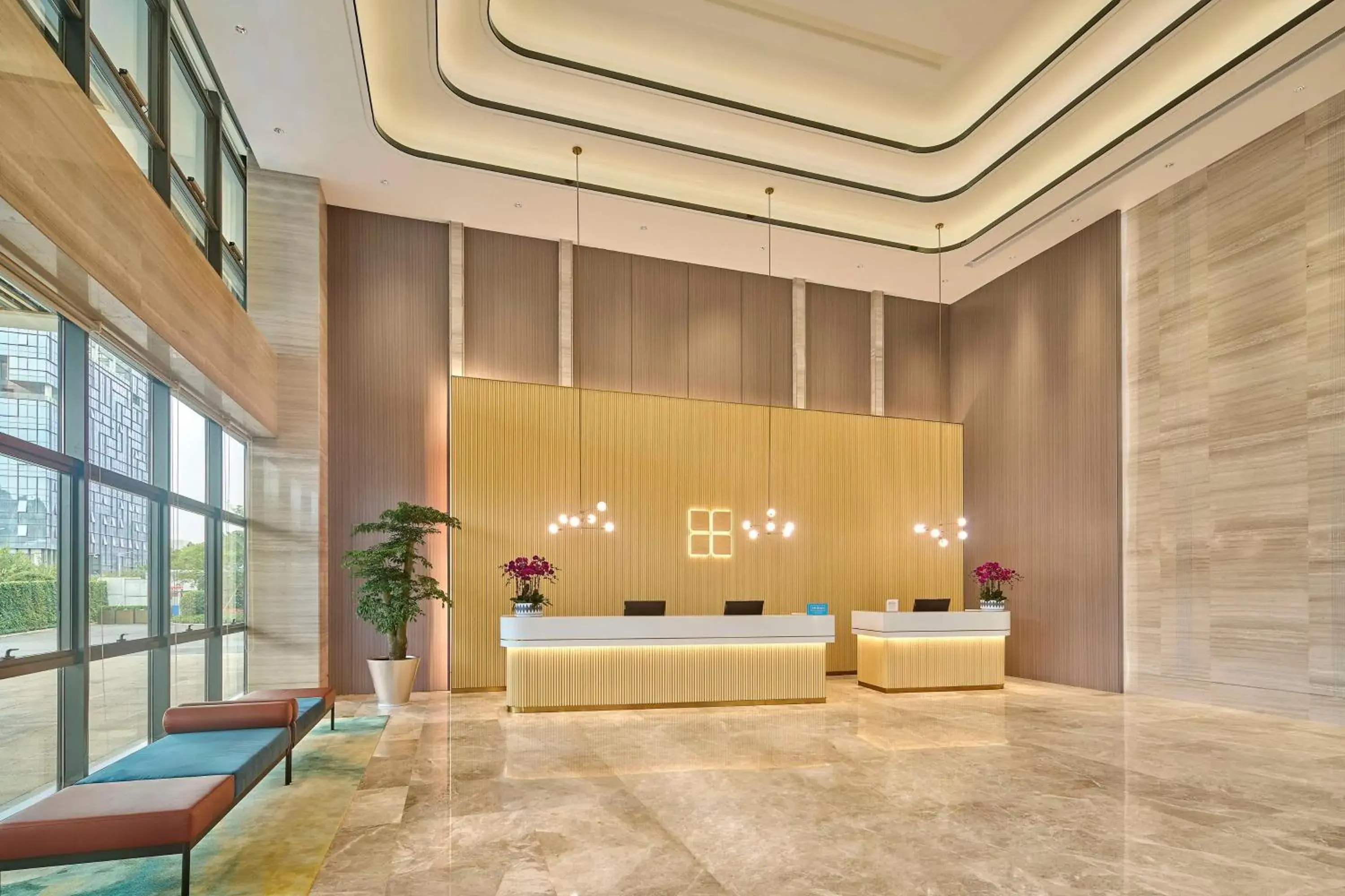 Lobby or reception in Hilton Garden Inn Zhuhai Jinan University Lobby or reception in Hilton Garden Inn Zhuhai Jinan University