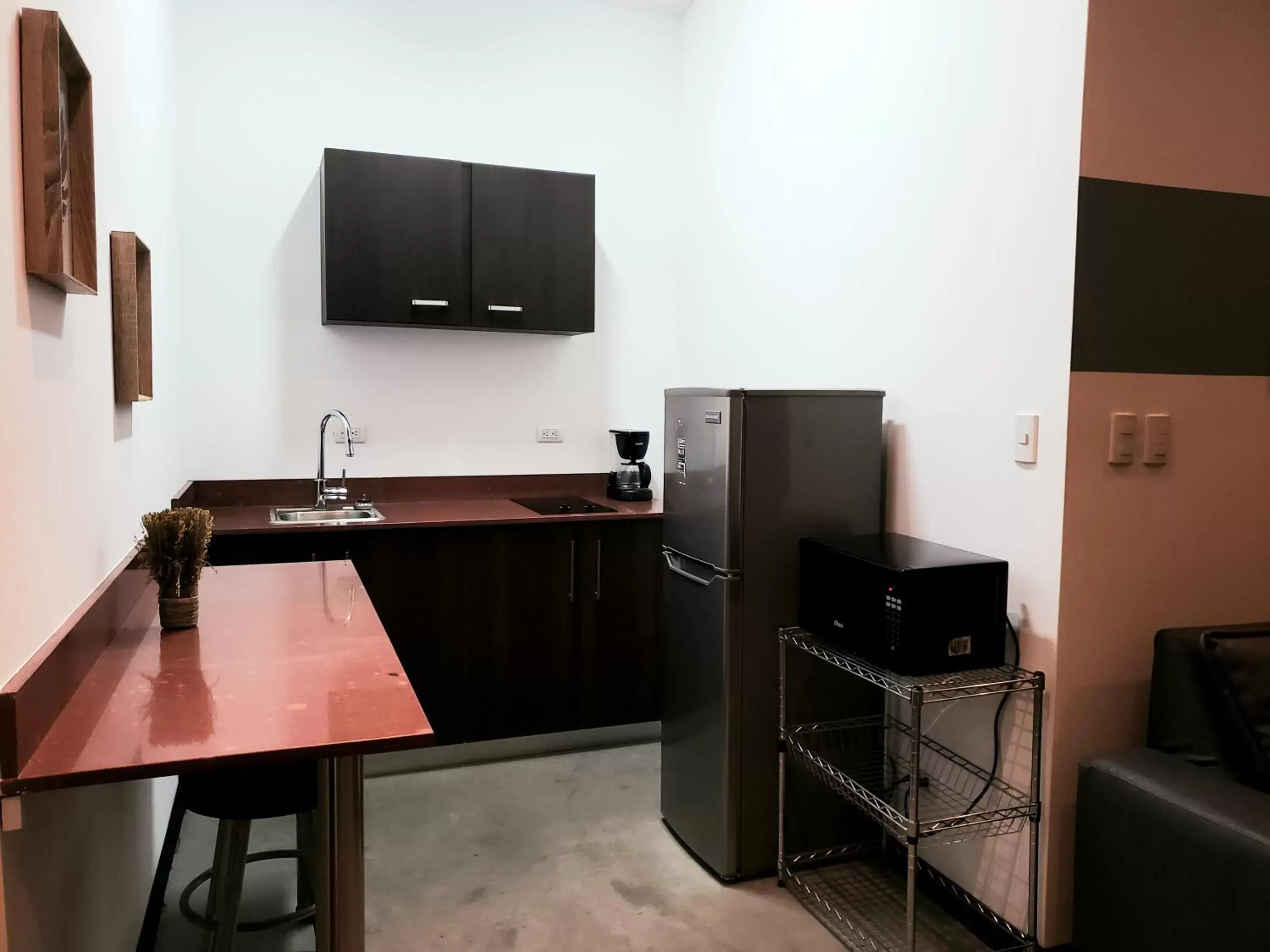 Kitchen or kitchenette, TV/Entertainment Center in Cando Living Apartments in Central Avenue