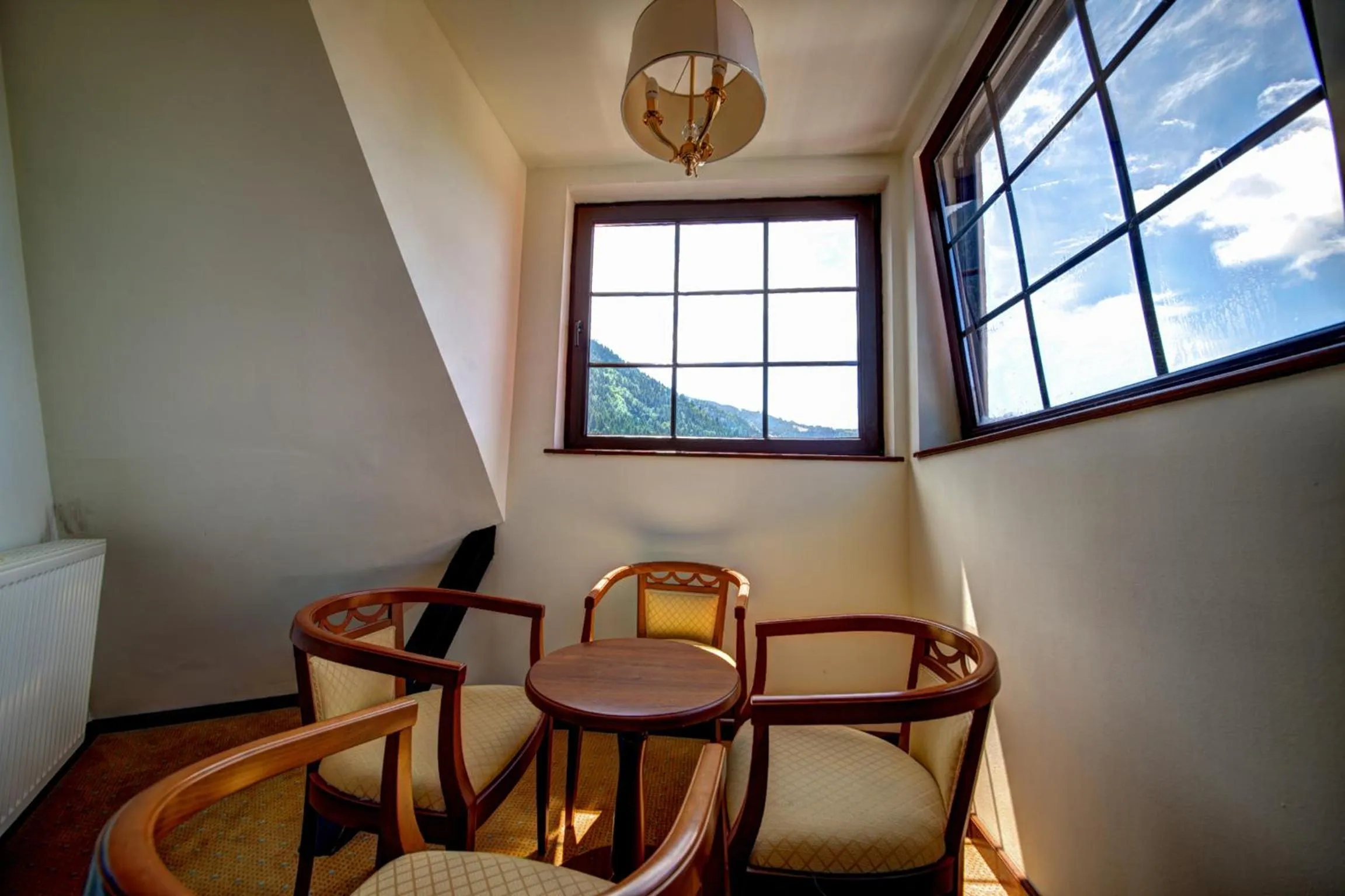 Seating area in House of Dracula Hotel