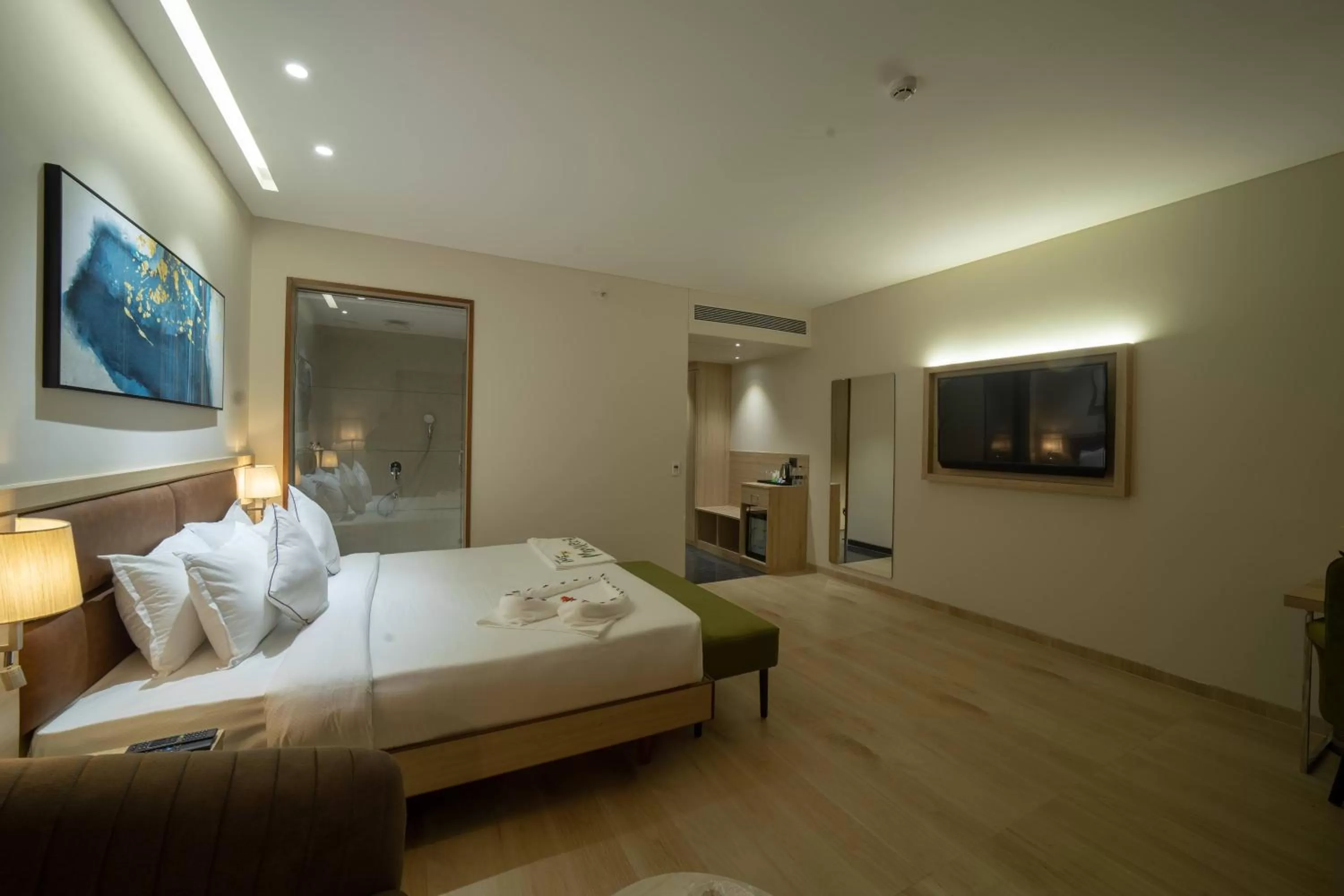 Photo of the whole room, Bed in The Monarch at Chakan MIDC, Pune