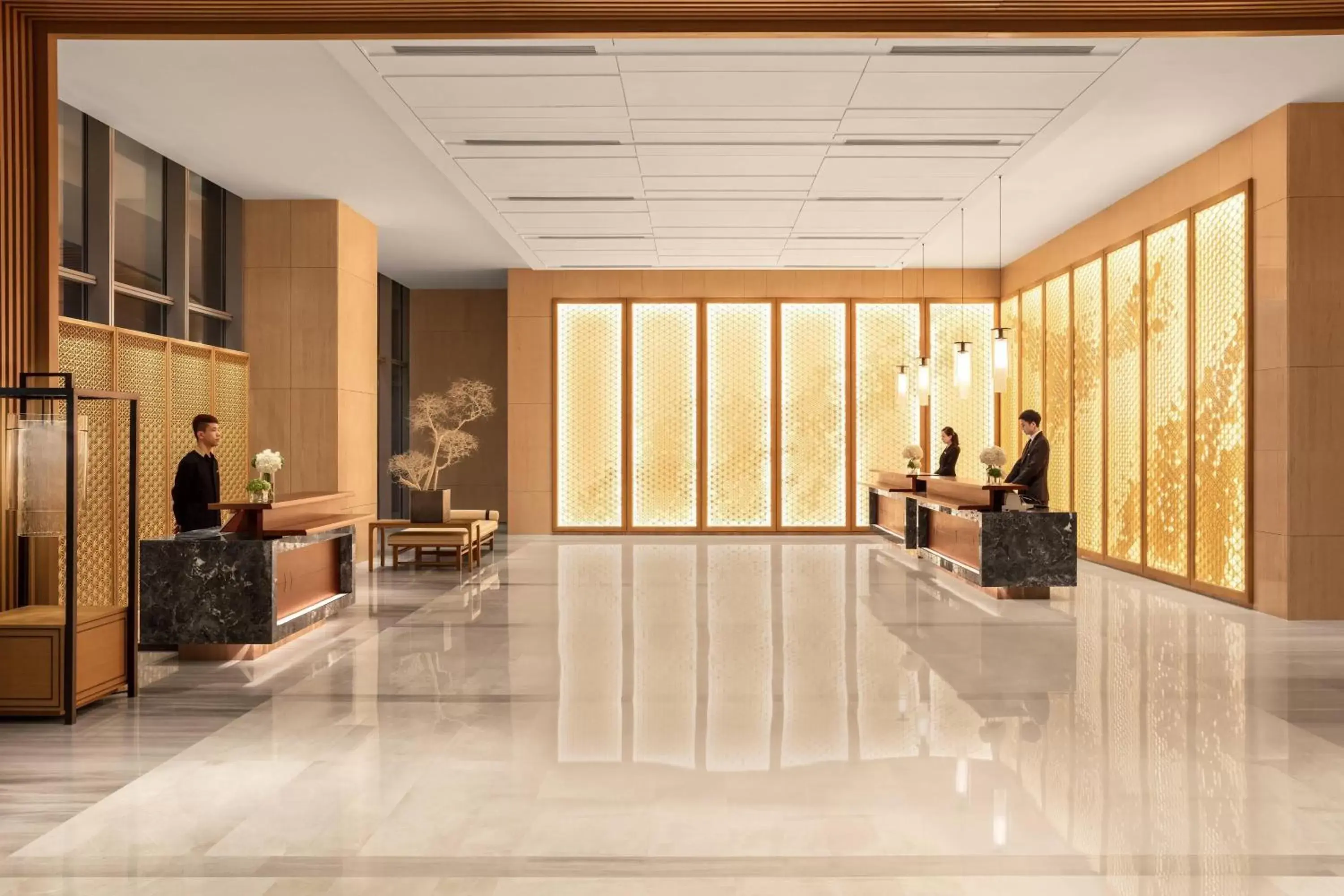 Lobby or reception, Lobby/Reception in Courtyard by Marriott Suzhou Mudu