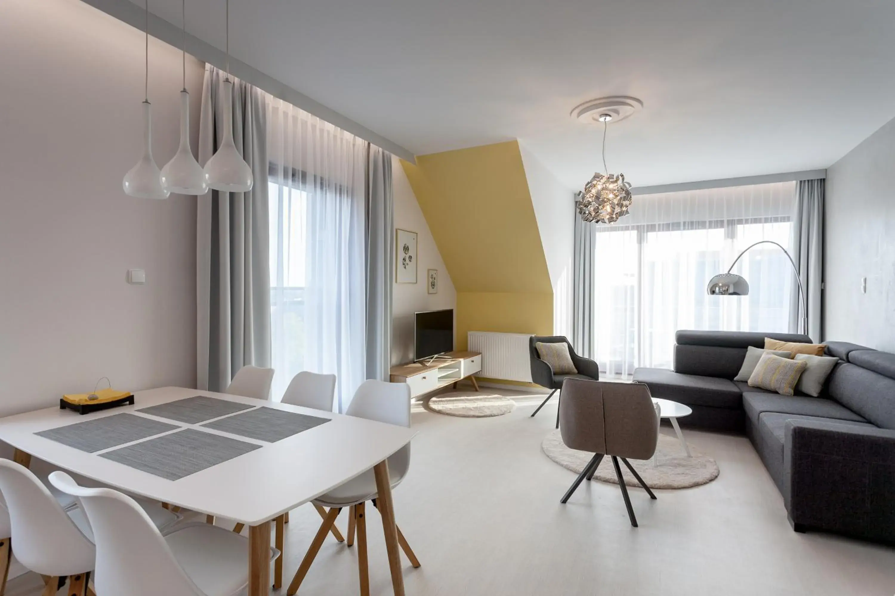 Living room, Dining Area in GRANO APARTMENTS Gdansk Nowa Motlawa SPA & Wellness