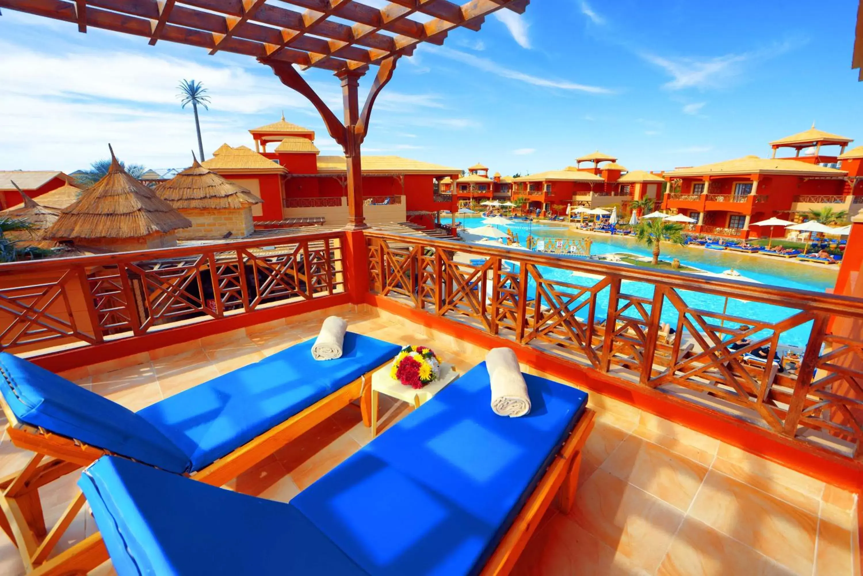 Balcony/Terrace in Pickalbatros Alf Leila Wa Leila Resort - Neverland Hurghada