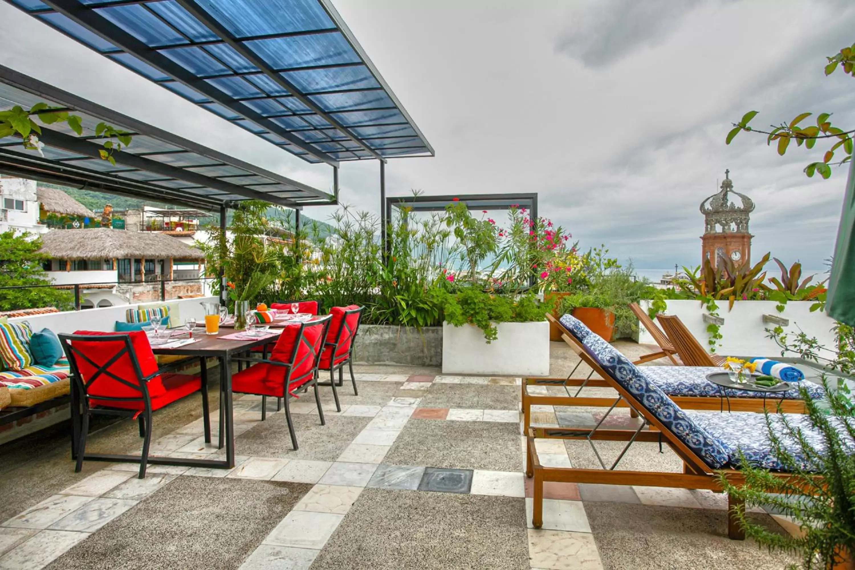 Balcony/Terrace, Restaurant/Places to Eat in Casa Pancha Puerto Vallarta Centro - Adults Only