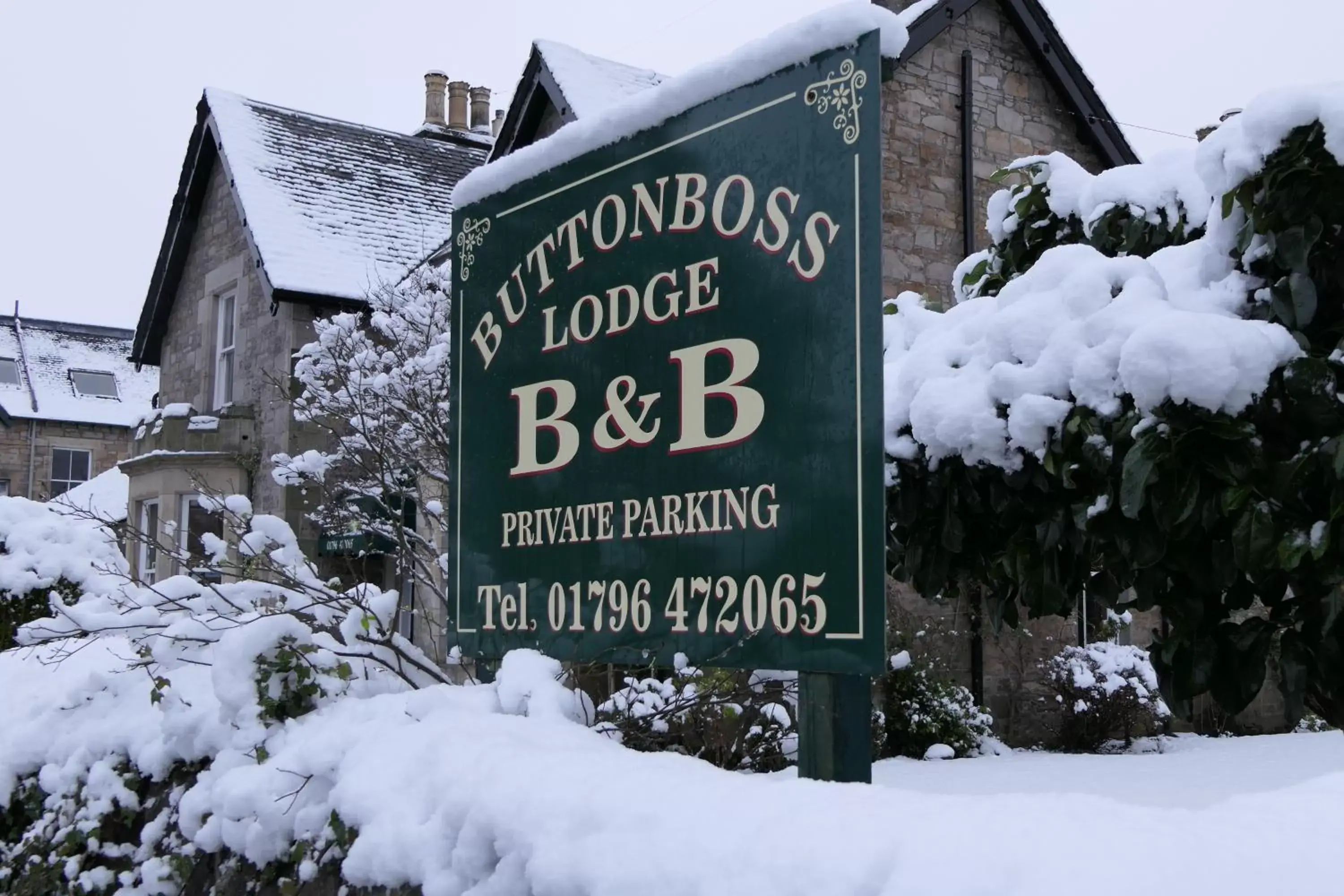 Property logo or sign, Winter in Buttonboss Lodge B&B