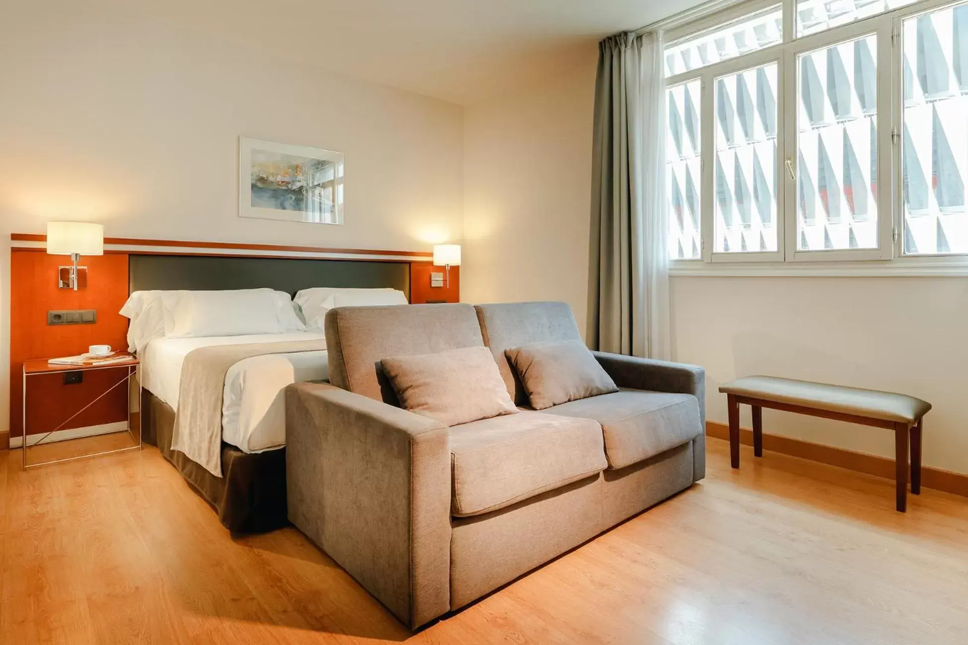 Bedroom, Bed in Abba Euskalduna Hotel Bedroom, Bed in Abba Euskalduna Hotel