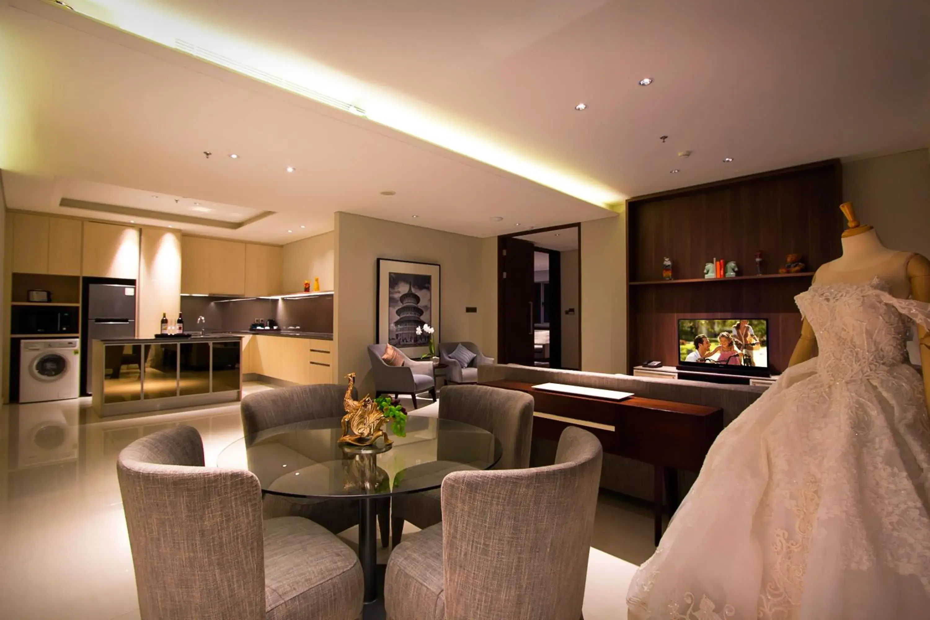 Living room, Seating Area in Ascott Waterplace Surabaya