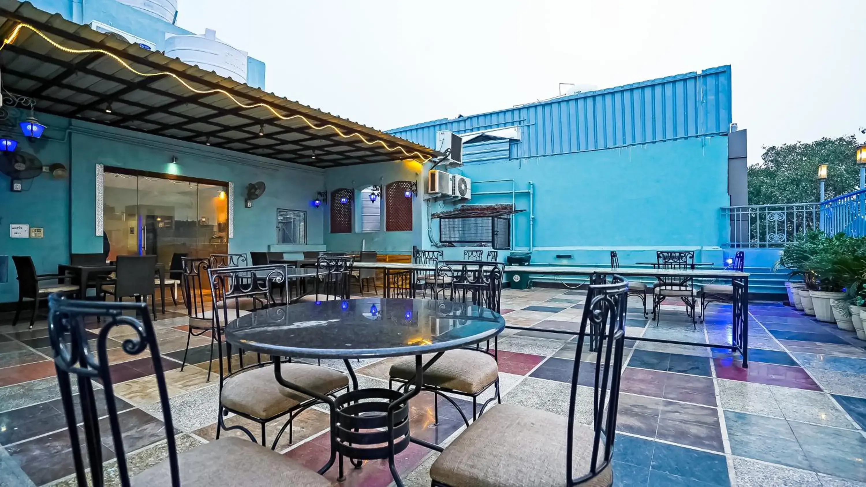 Balcony/Terrace, Swimming Pool in Hotel Pooja Palace