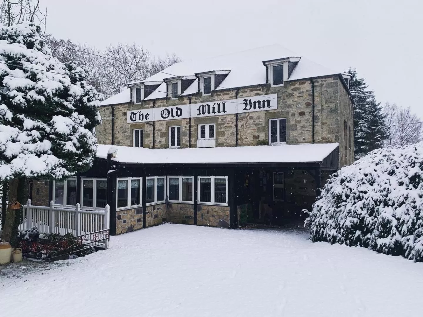 Property building, Winter in The Old Mill Inn