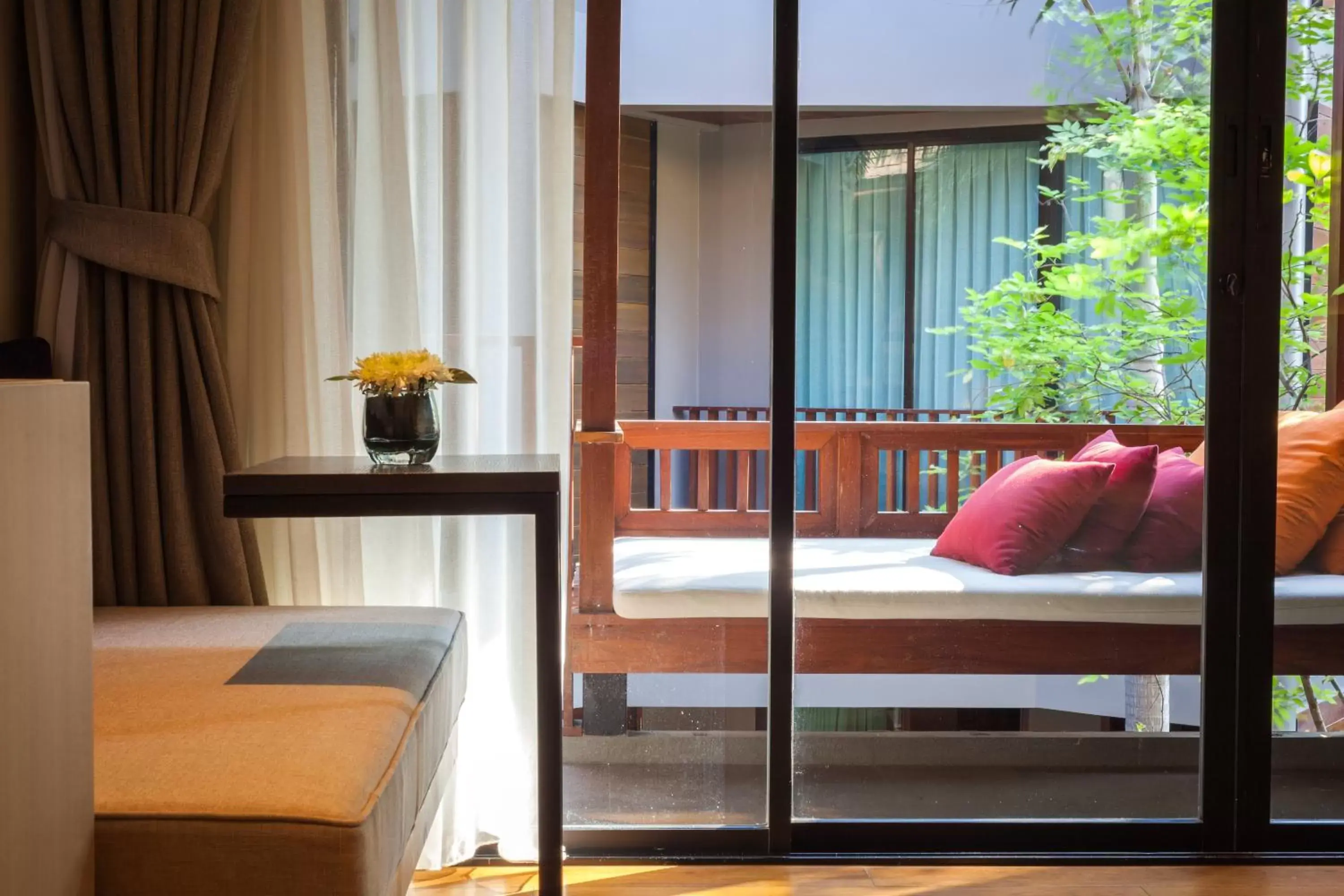Balcony/Terrace, Bed in Banlansuan Resort SHA Plus