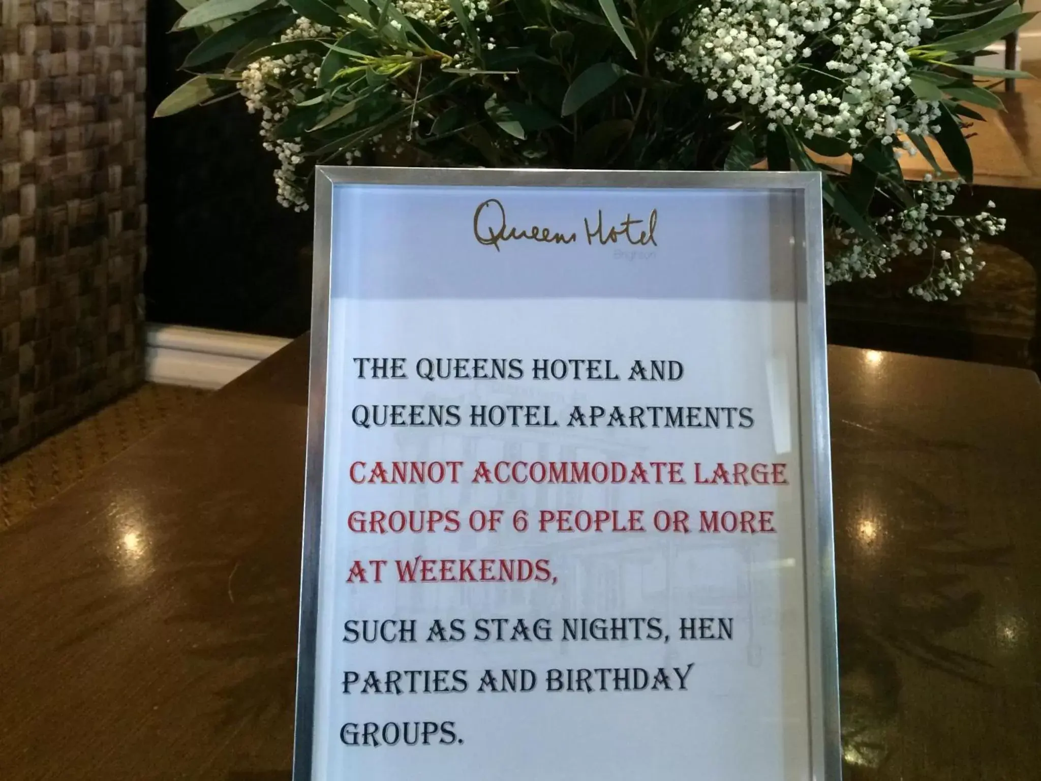 Logo/Certificate/Sign in Queens Hotel & Spa