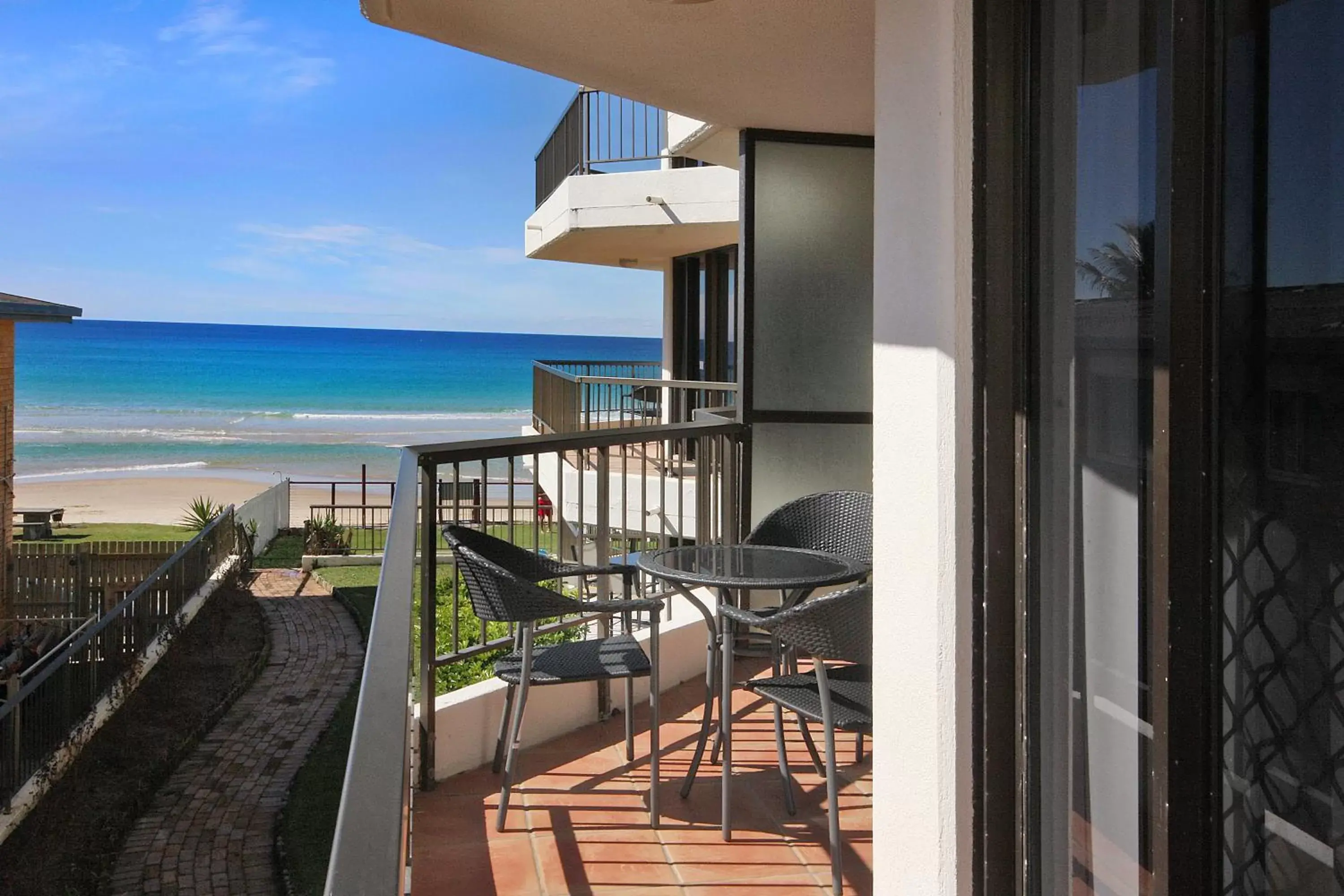 View (from property/room), Balcony/Terrace in Spindrift on the Beach - Absolute Beachfront