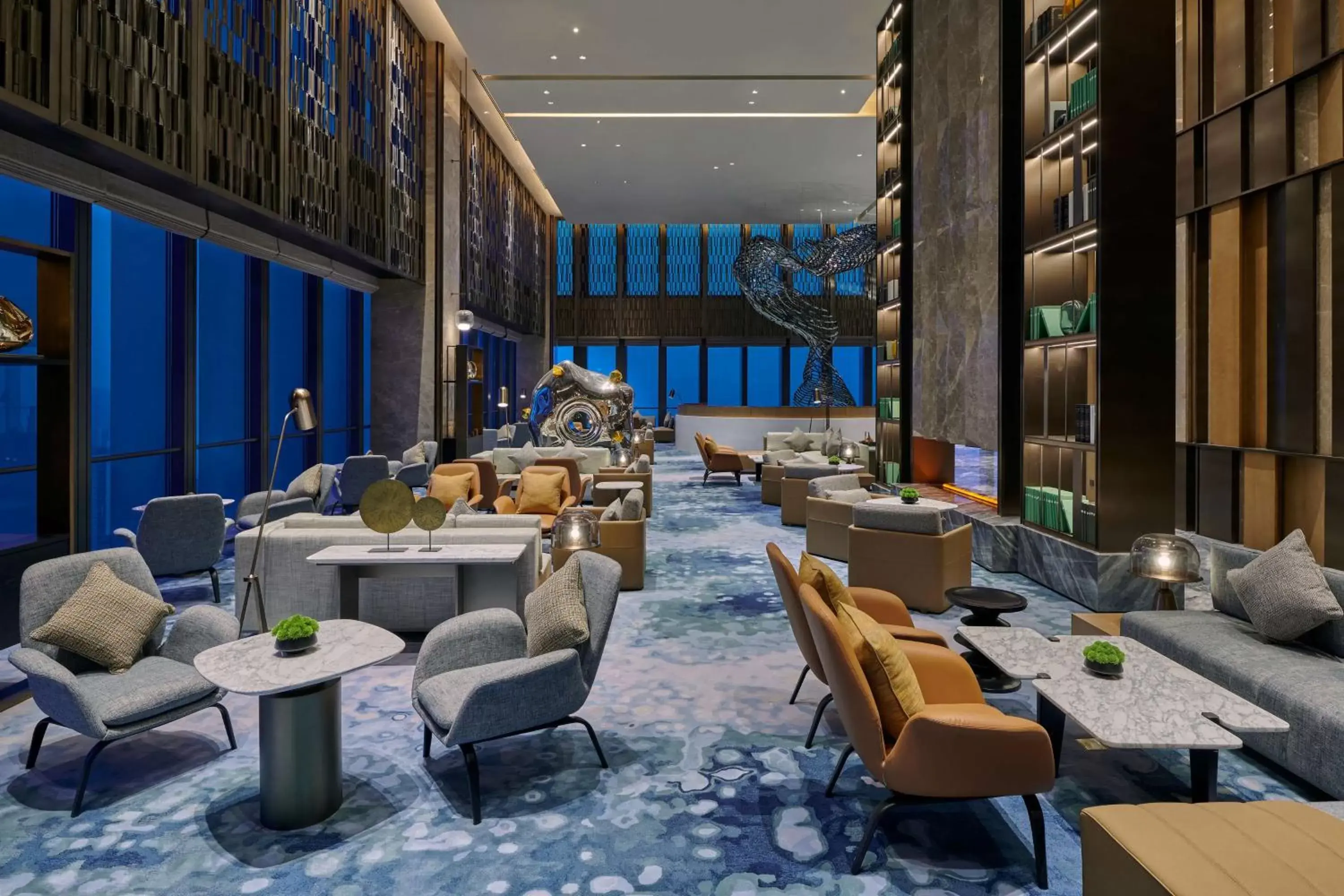 Lobby or reception, Lounge/Bar in Hilton Chongqing Liangjiang New Area
