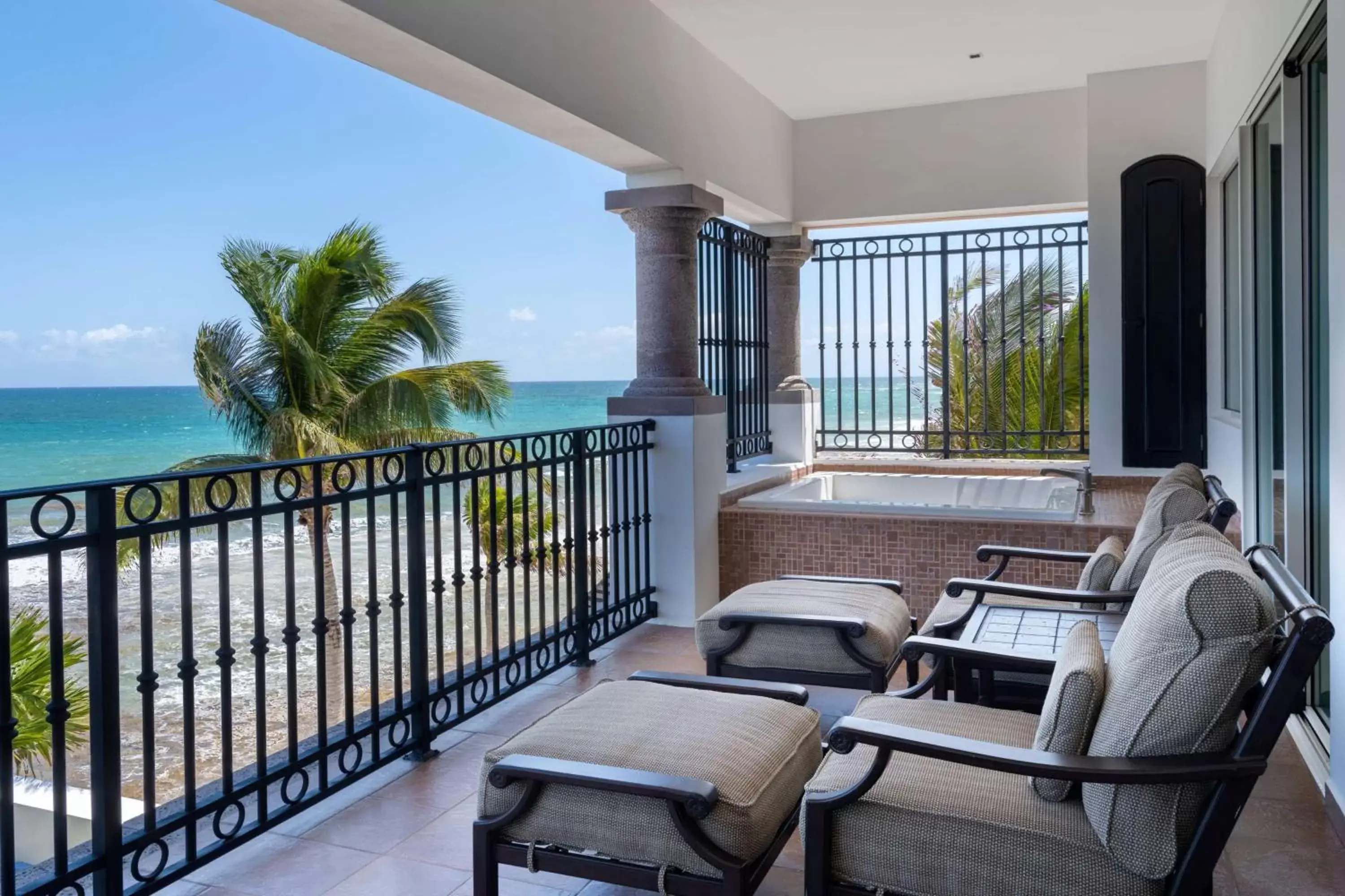 Bed, Balcony/Terrace in Grand Residences Riviera Cancun, All Inclusive