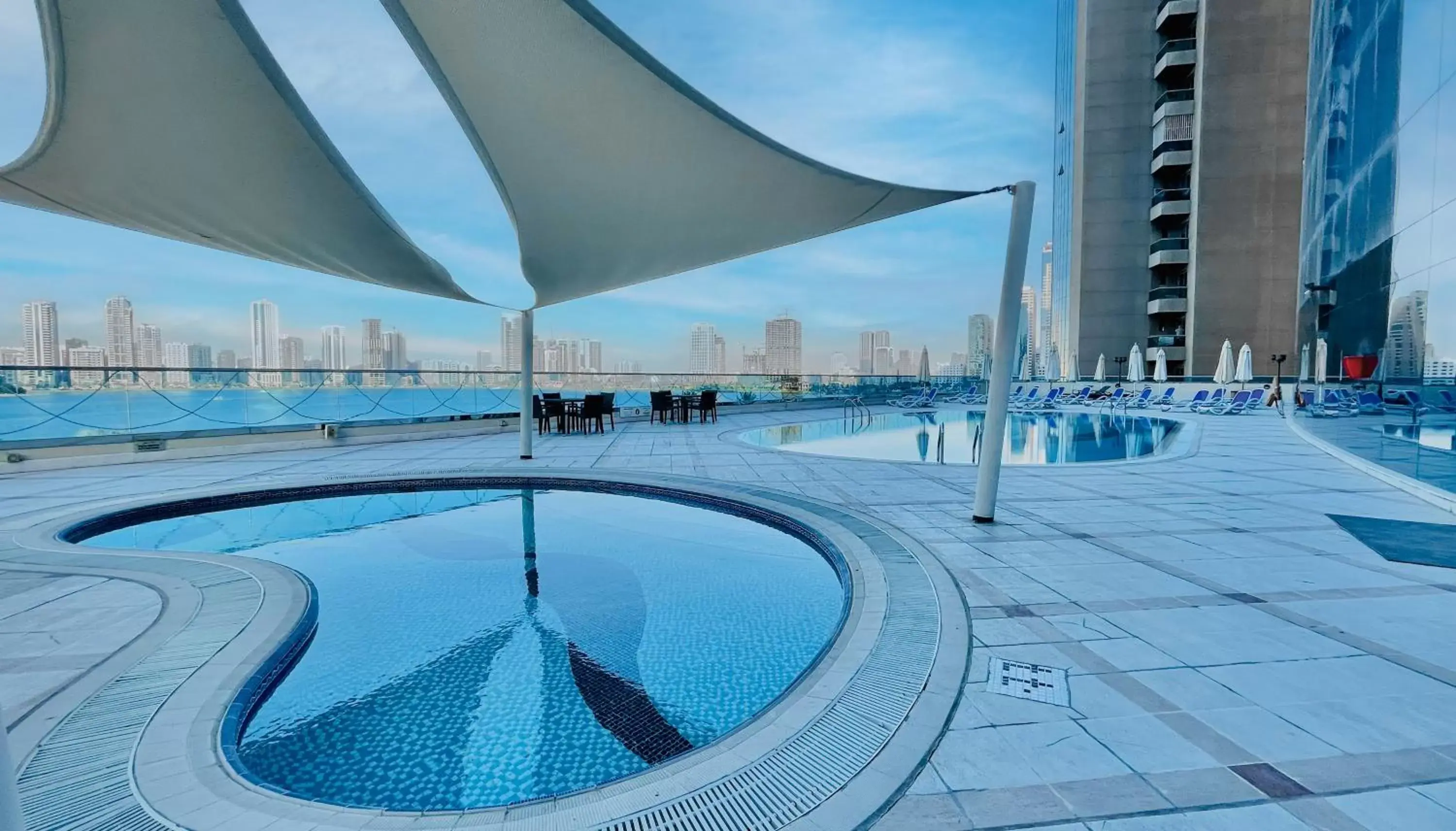 Pool view in Corniche Hotel Sharjah Pool view in Corniche Hotel Sharjah