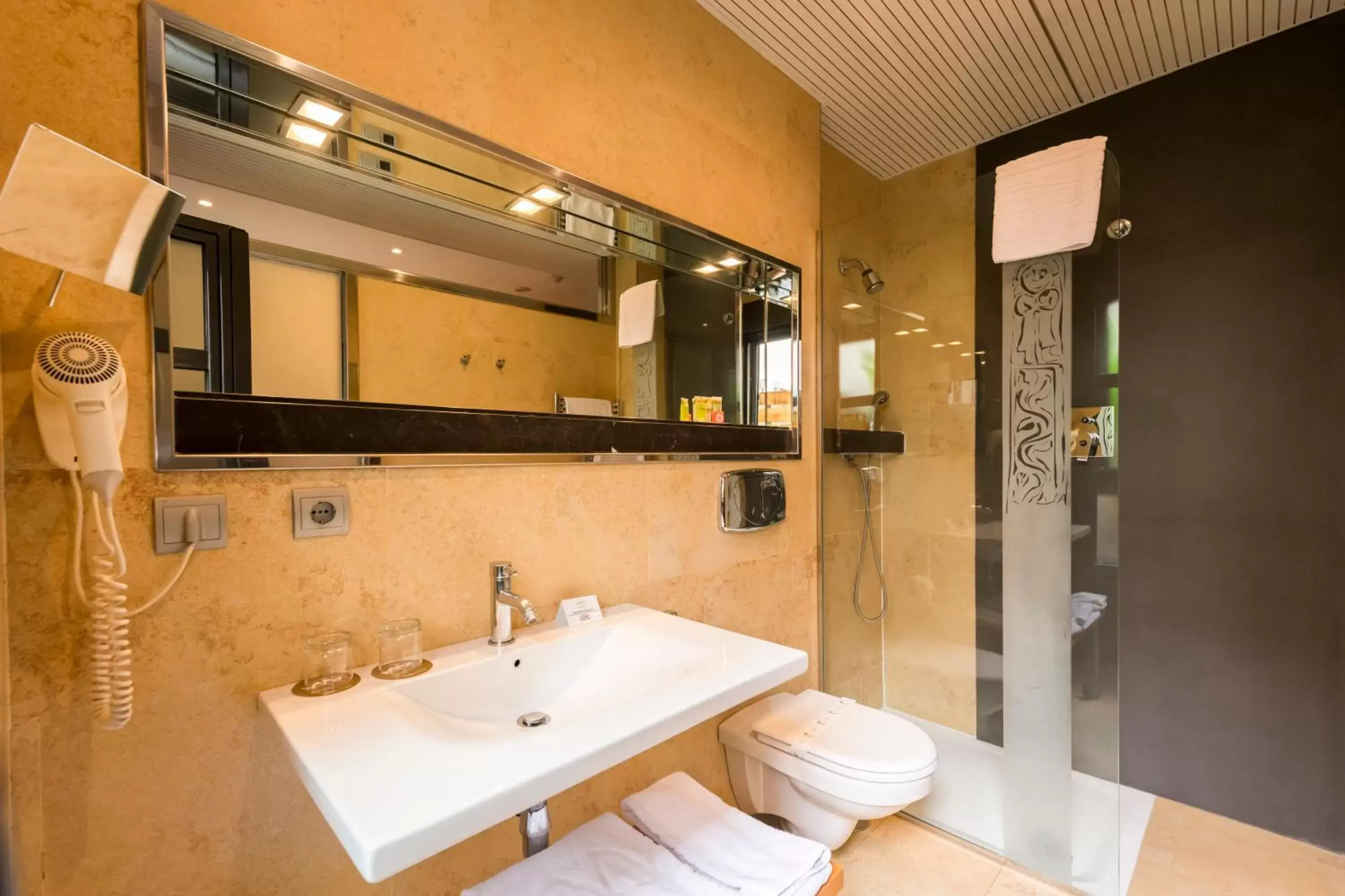 Shower, Bathroom in Hotel Fruela