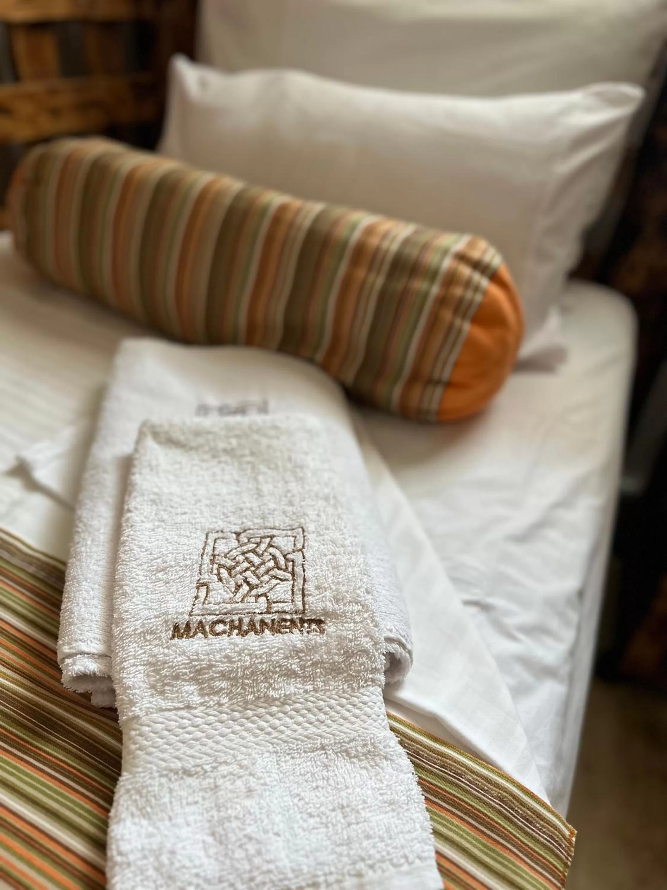 Bed in Machanents Art Hotel