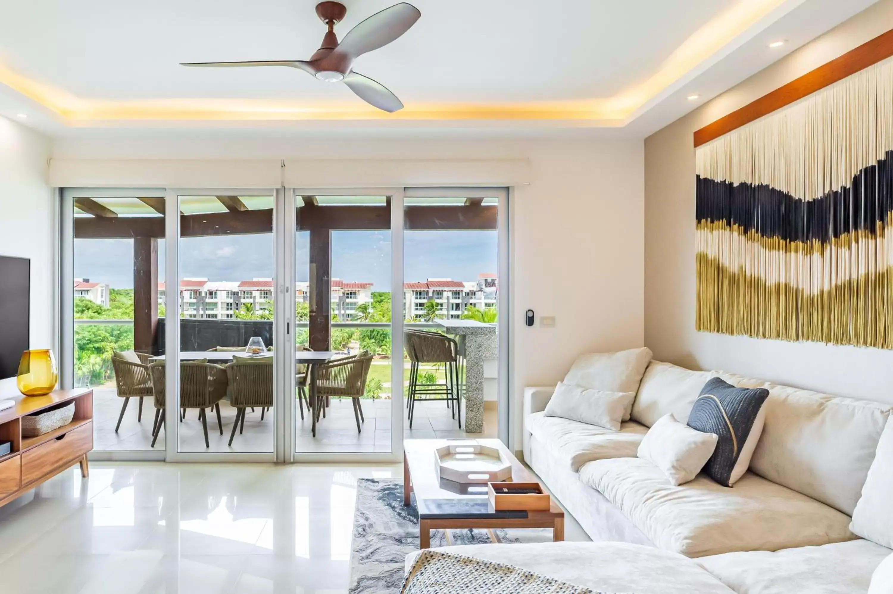 Seating Area in Mareazul Beach Front Condos At playa del Carmen