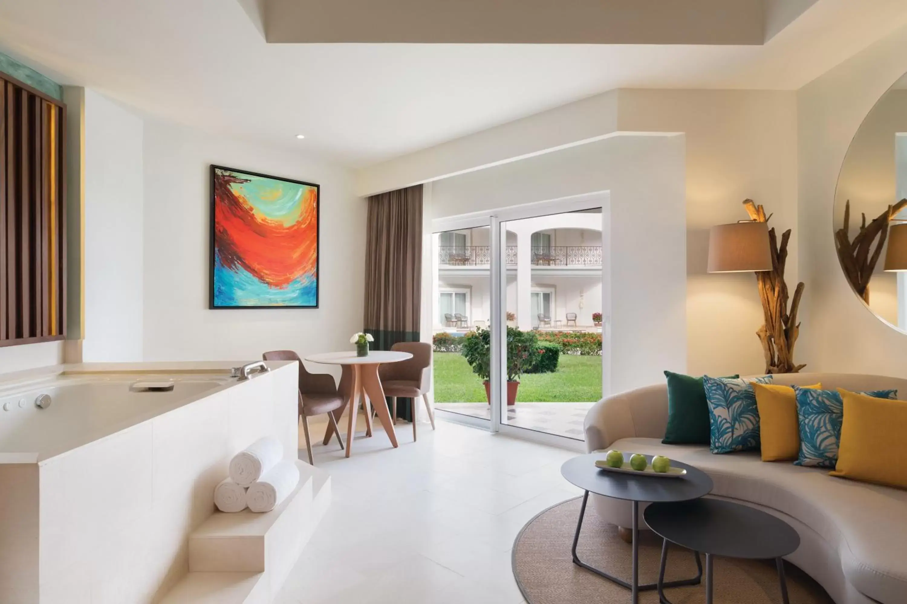 Bedroom, Seating Area in Hilton Playa del Carmen, an All-Inclusive Adult Only Resort