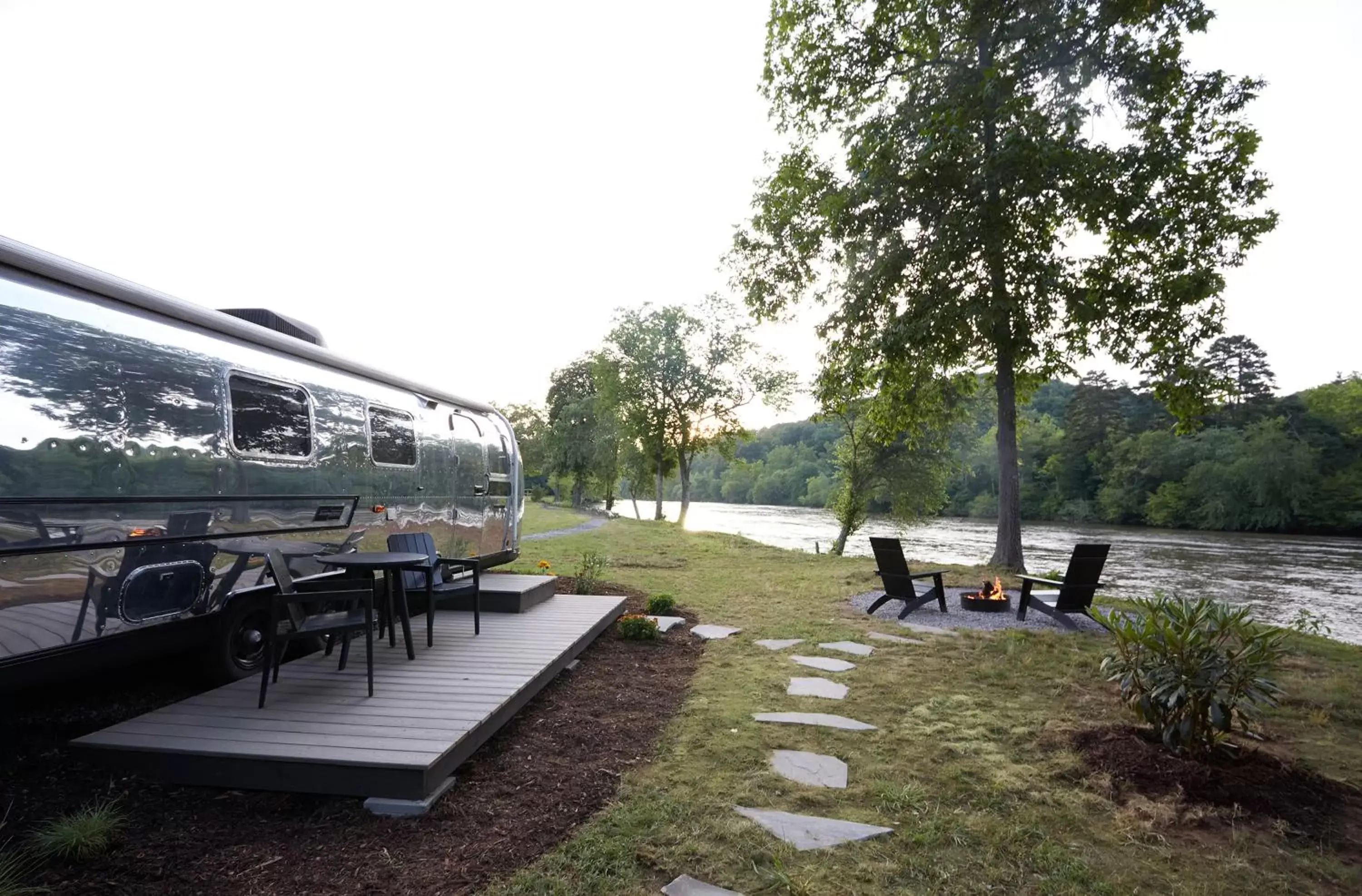 Patio in Asheville River Cabins