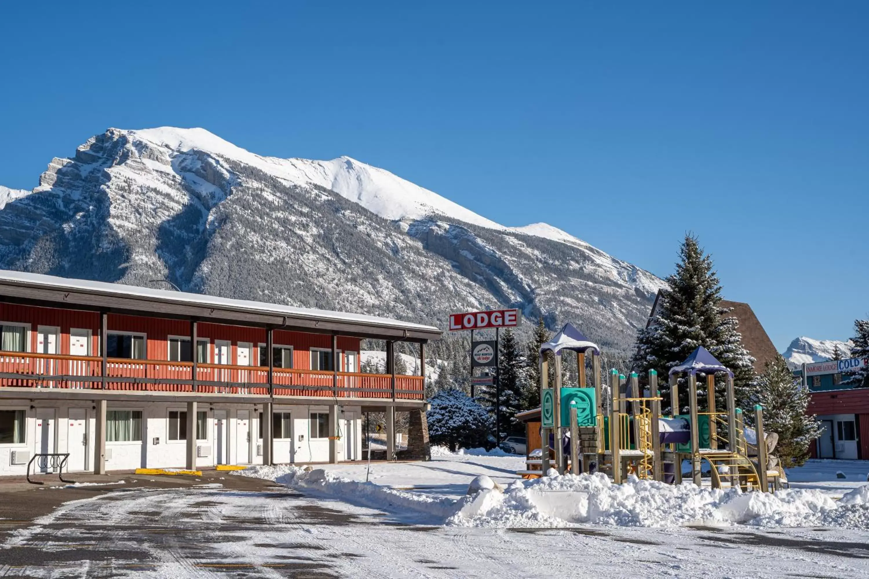 Property building, Winter in Rocky Mountain Ski Lodge