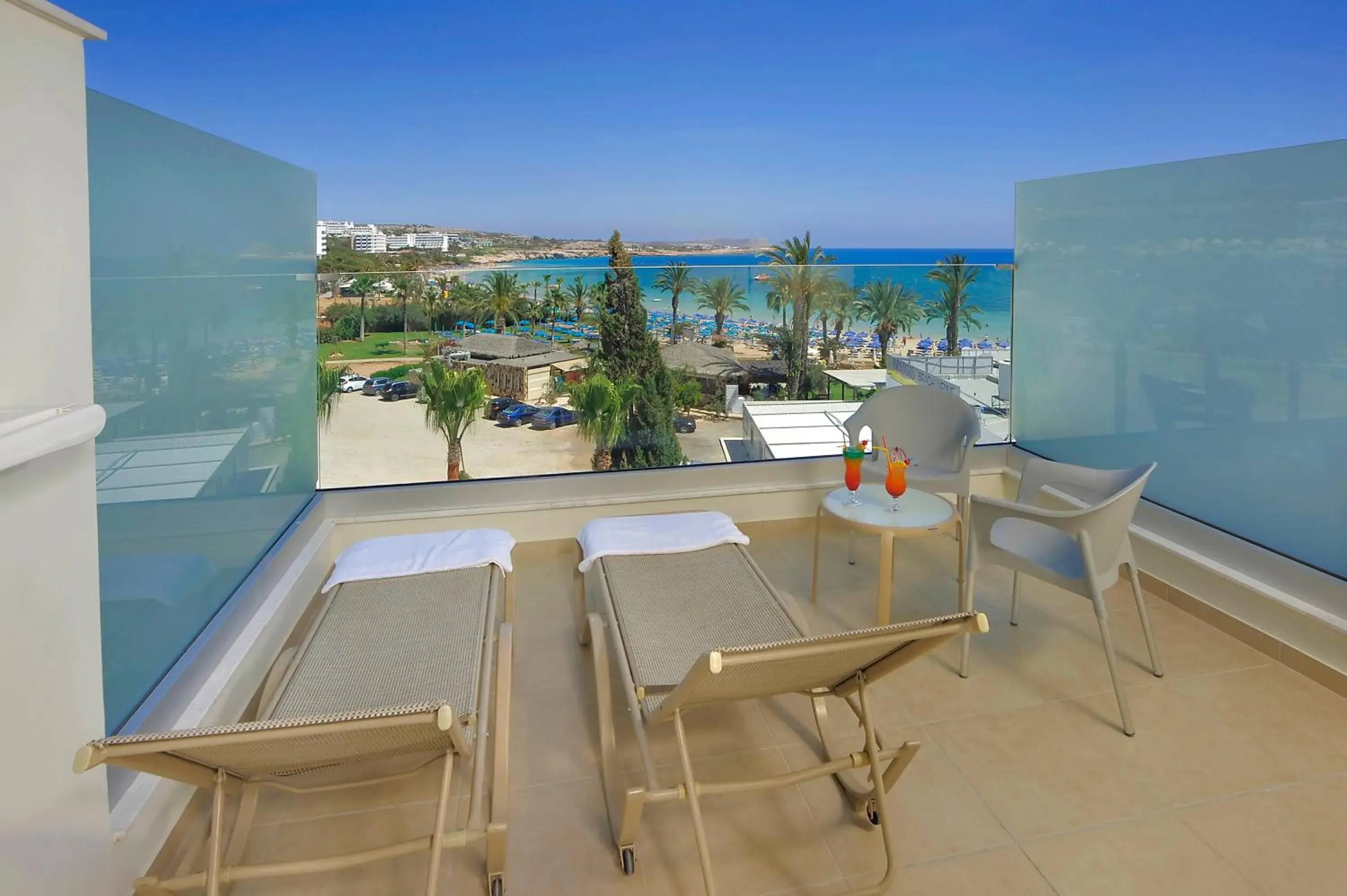 Balcony/Terrace, Pool View in Nelia Beach Hotel & Spa