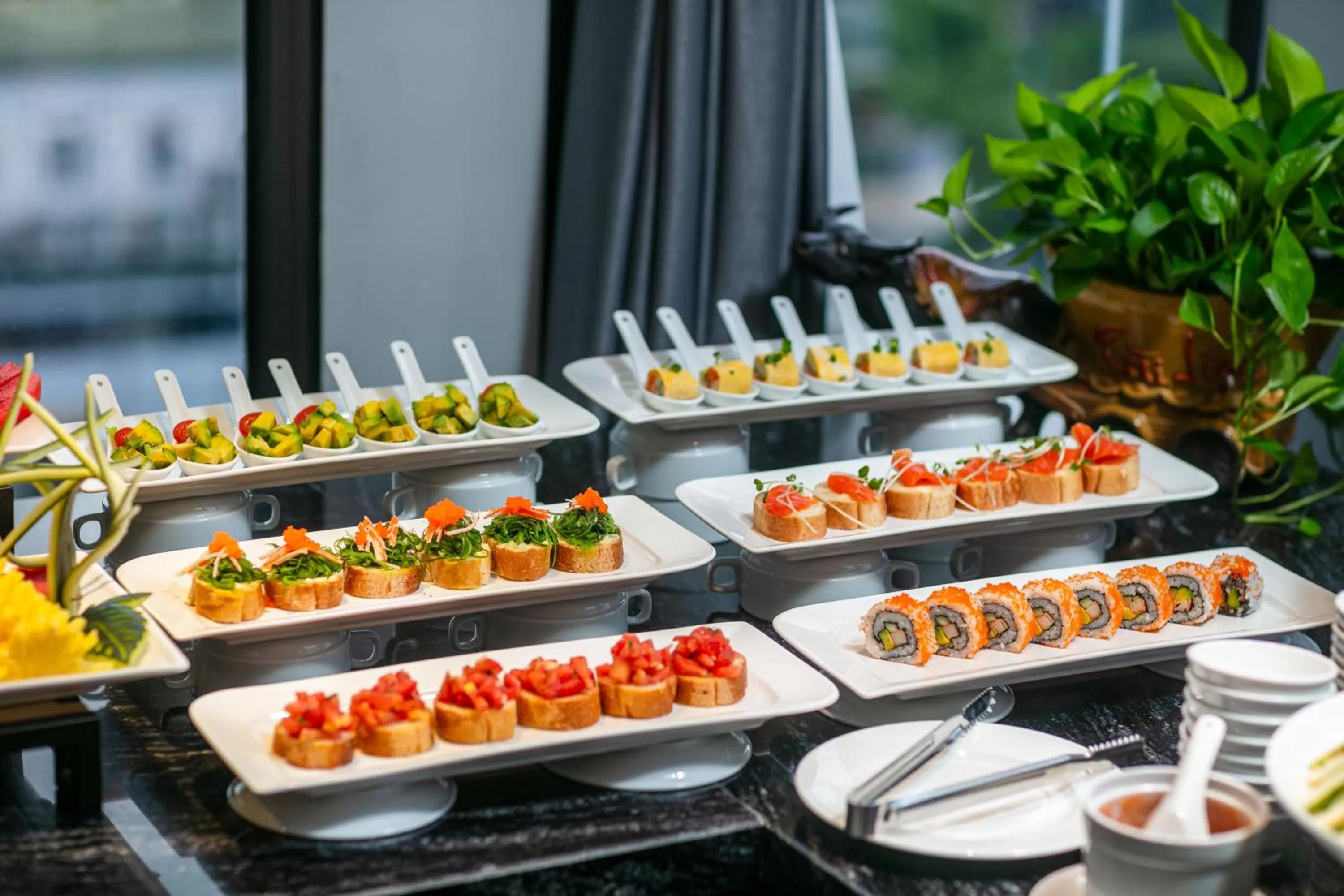 Buffet breakfast in MAY DE VILLE Lakeside Hotel