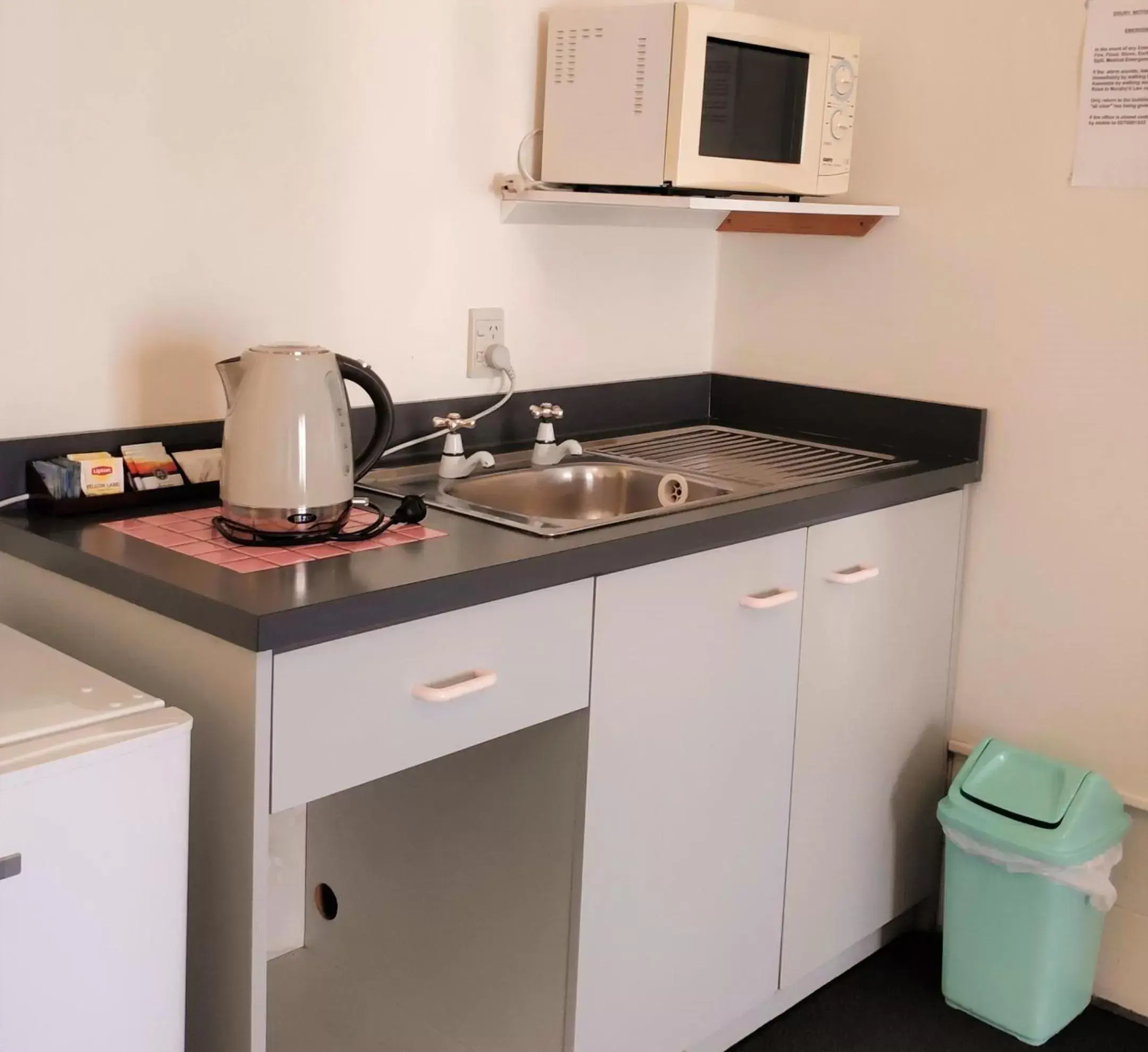 Coffee/tea facilities, Kitchen/Kitchenette in Drury Motor Lodge