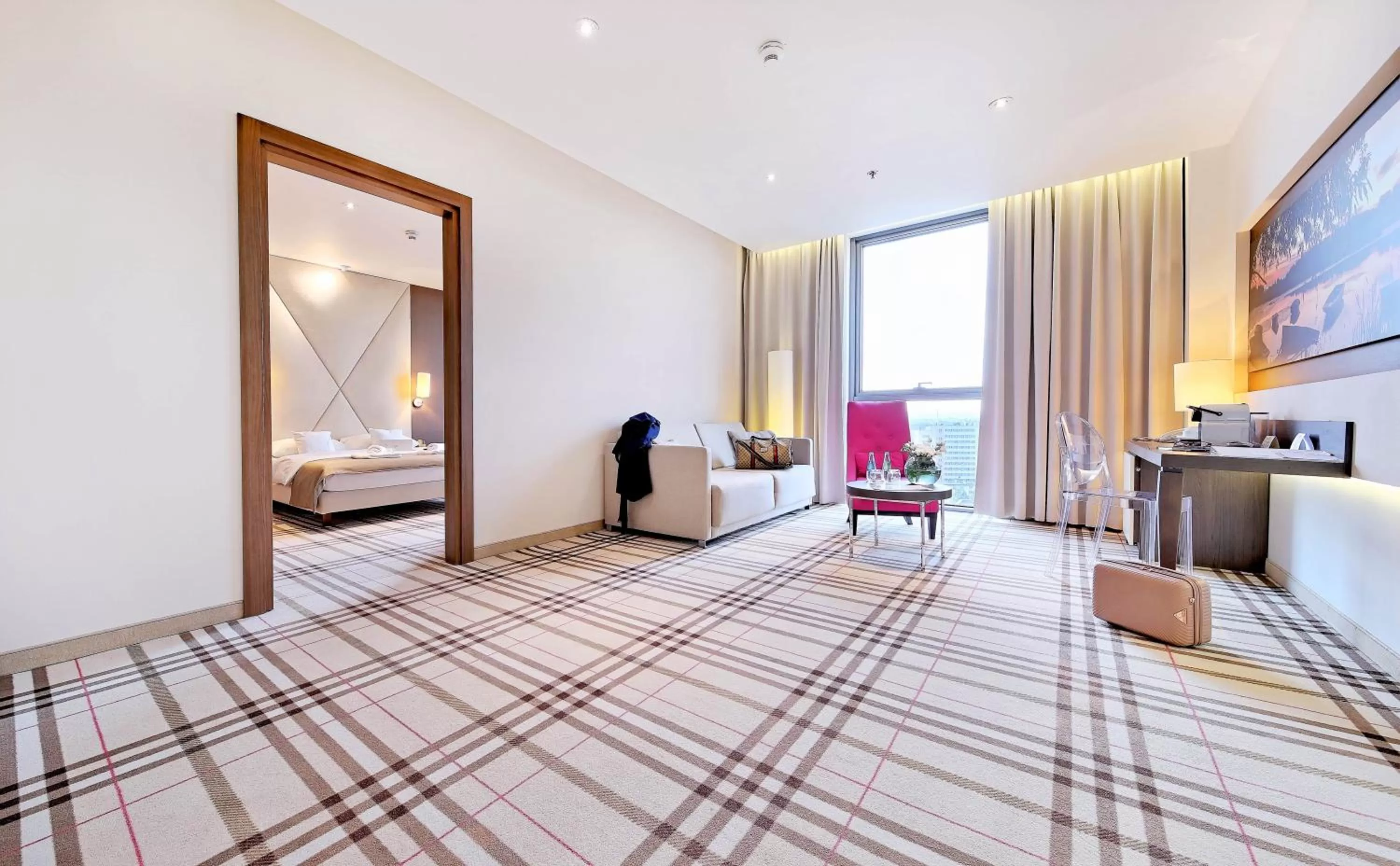 Seating area, Bed in Hotel Rzeszów