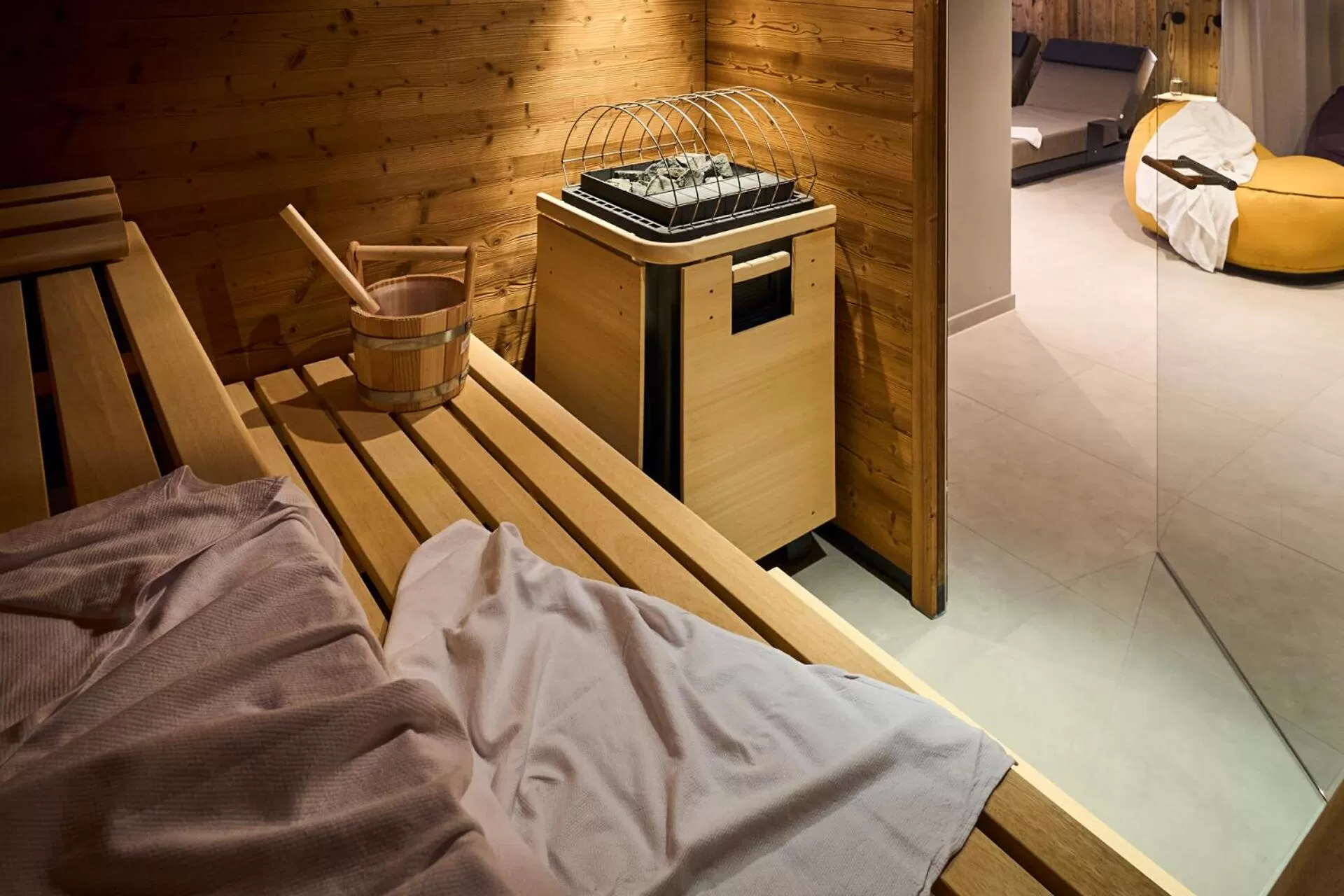 Sauna, Bed in Aparthotel Chalina