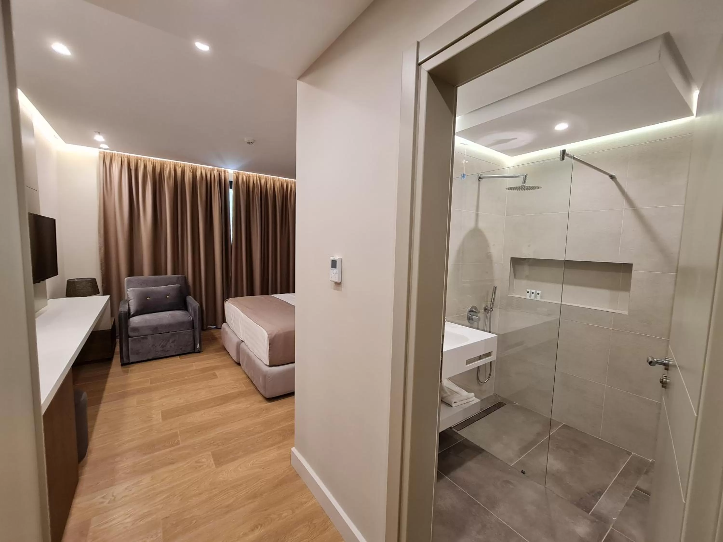 Living room, Bathroom in Hotel Aross