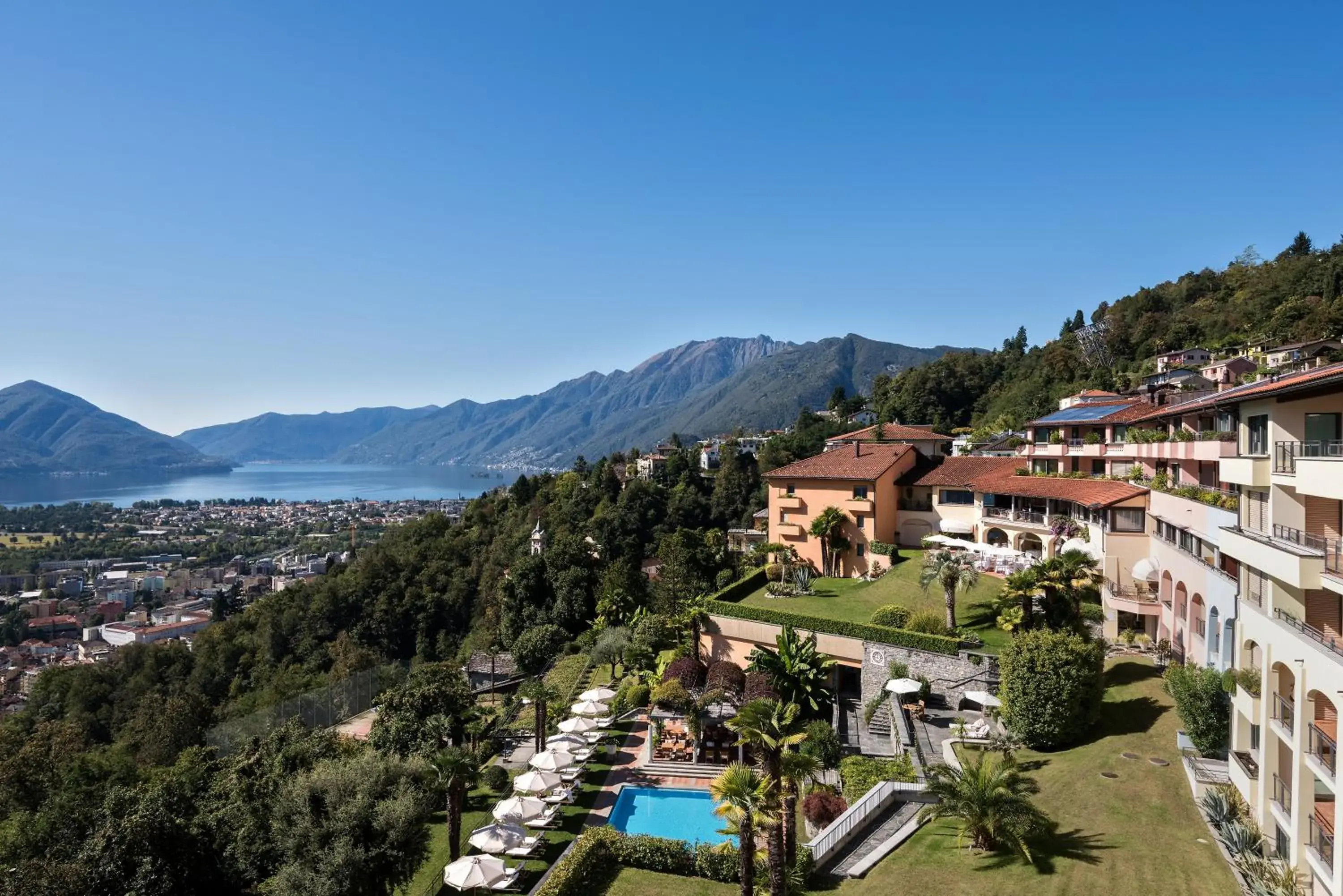 Property building, Bird's-eye View in Villa Orselina - Small Luxury Hotel