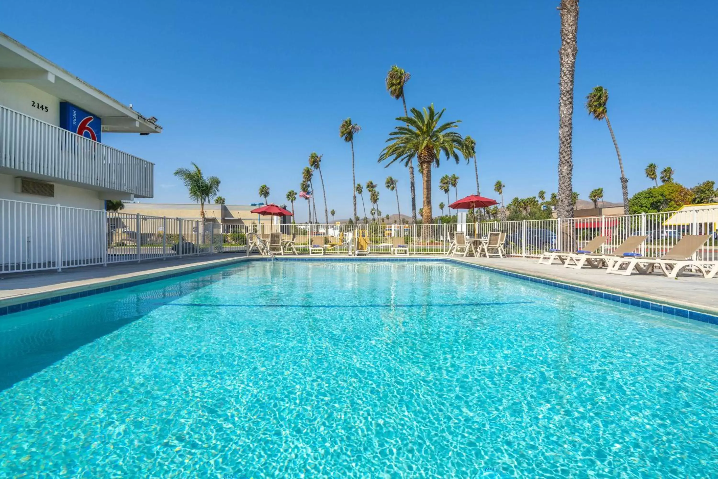 Pool view in Motel 6-Ventura, CA - Beach
