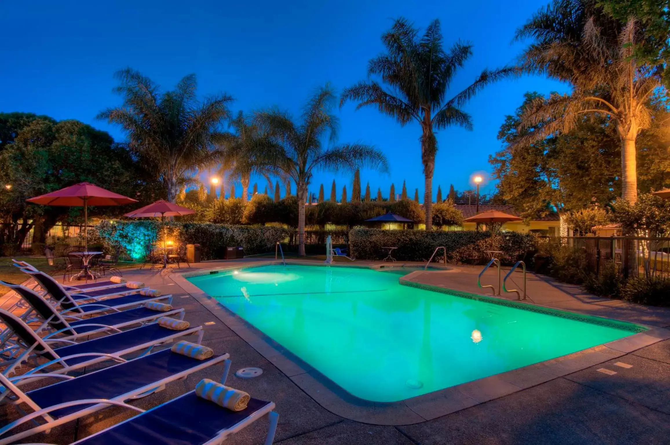 Night, Swimming Pool in University Park Inn & Suites