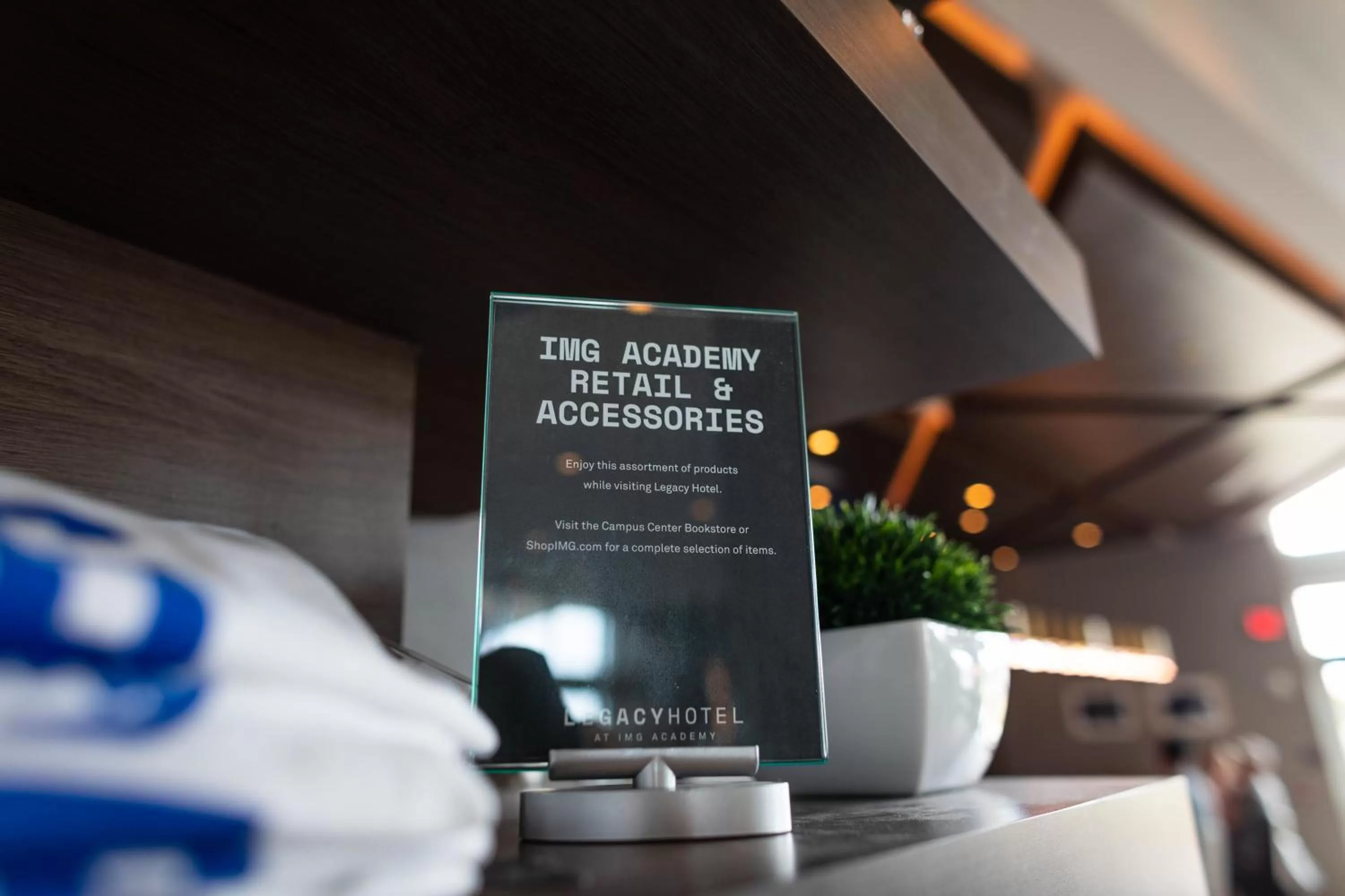 Logo/Certificate/Sign in Legacy Hotel at IMG Academy