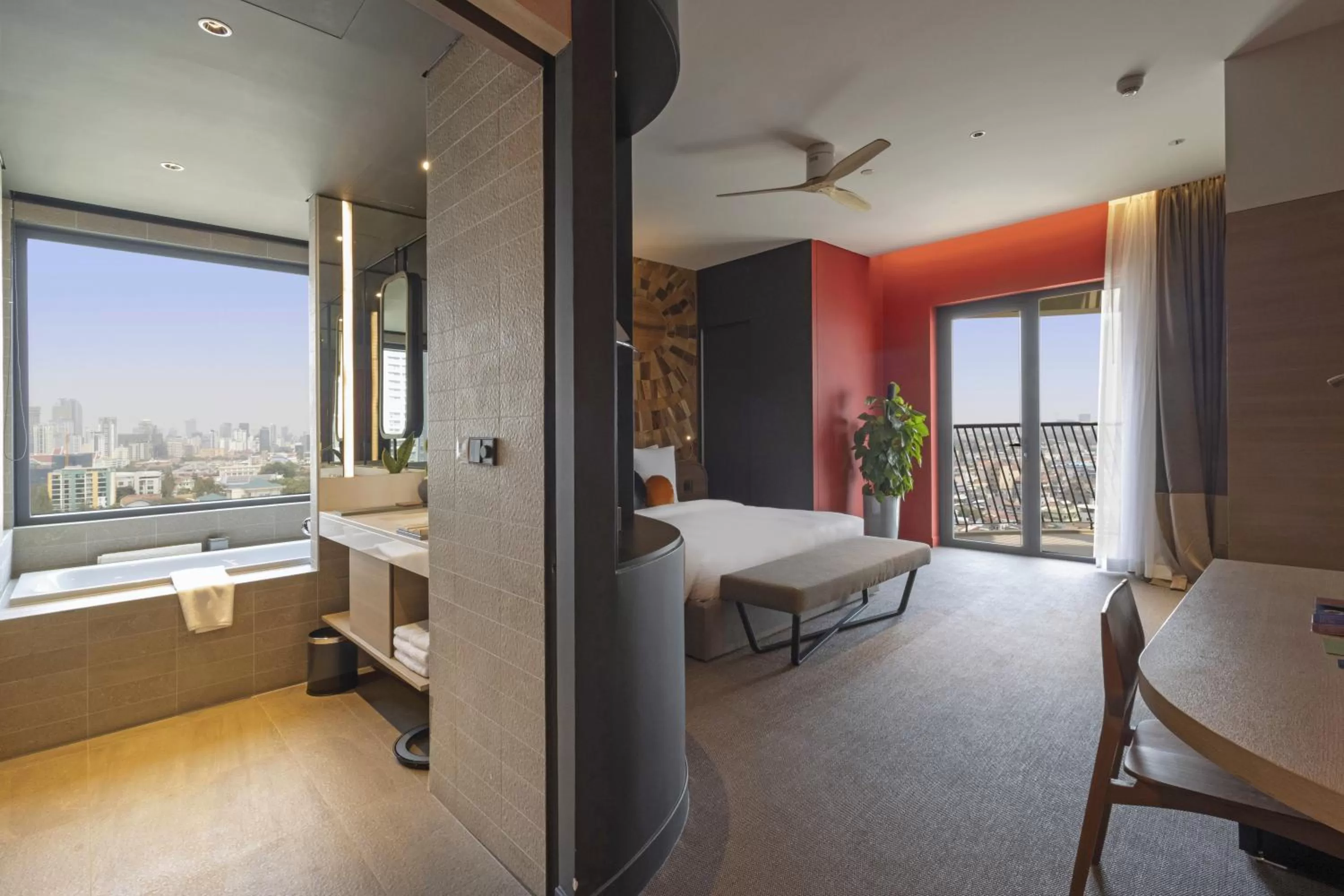 View (from property/room), Bed in SUN & MOON, Riverside Hotel