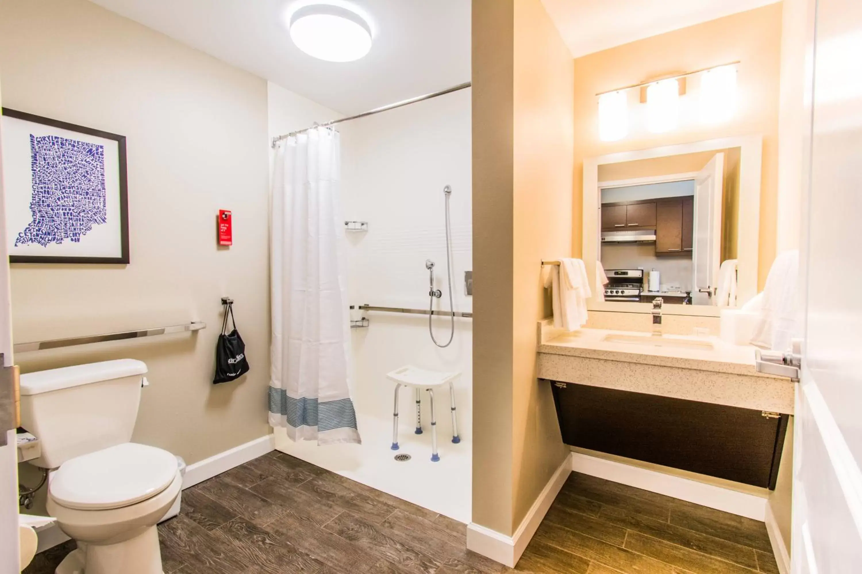 Bathroom in TownePlace Suites by Marriott Evansville Newburgh