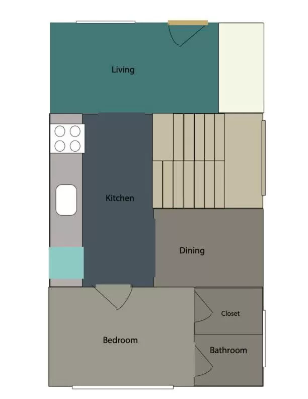 Floor Plan in The Railway Suite - The Historic Winona House