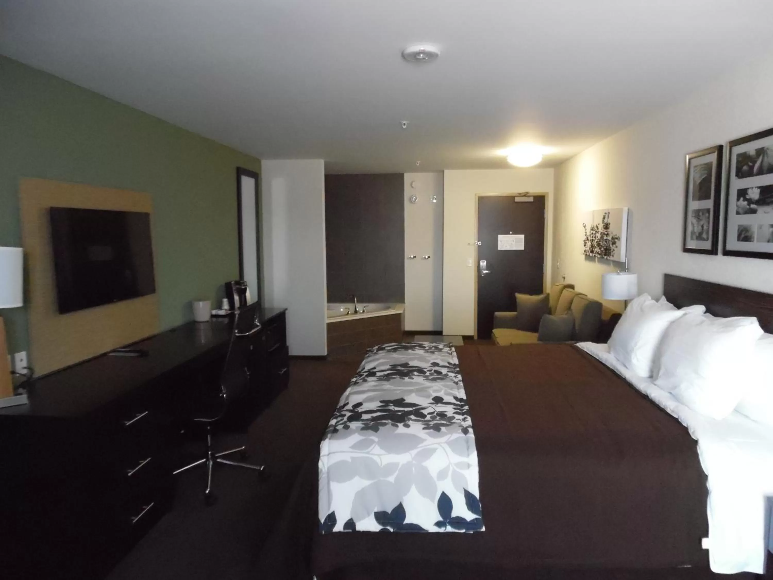 Shower, Bed in Sleep Inn & Suites Syracuse Airport