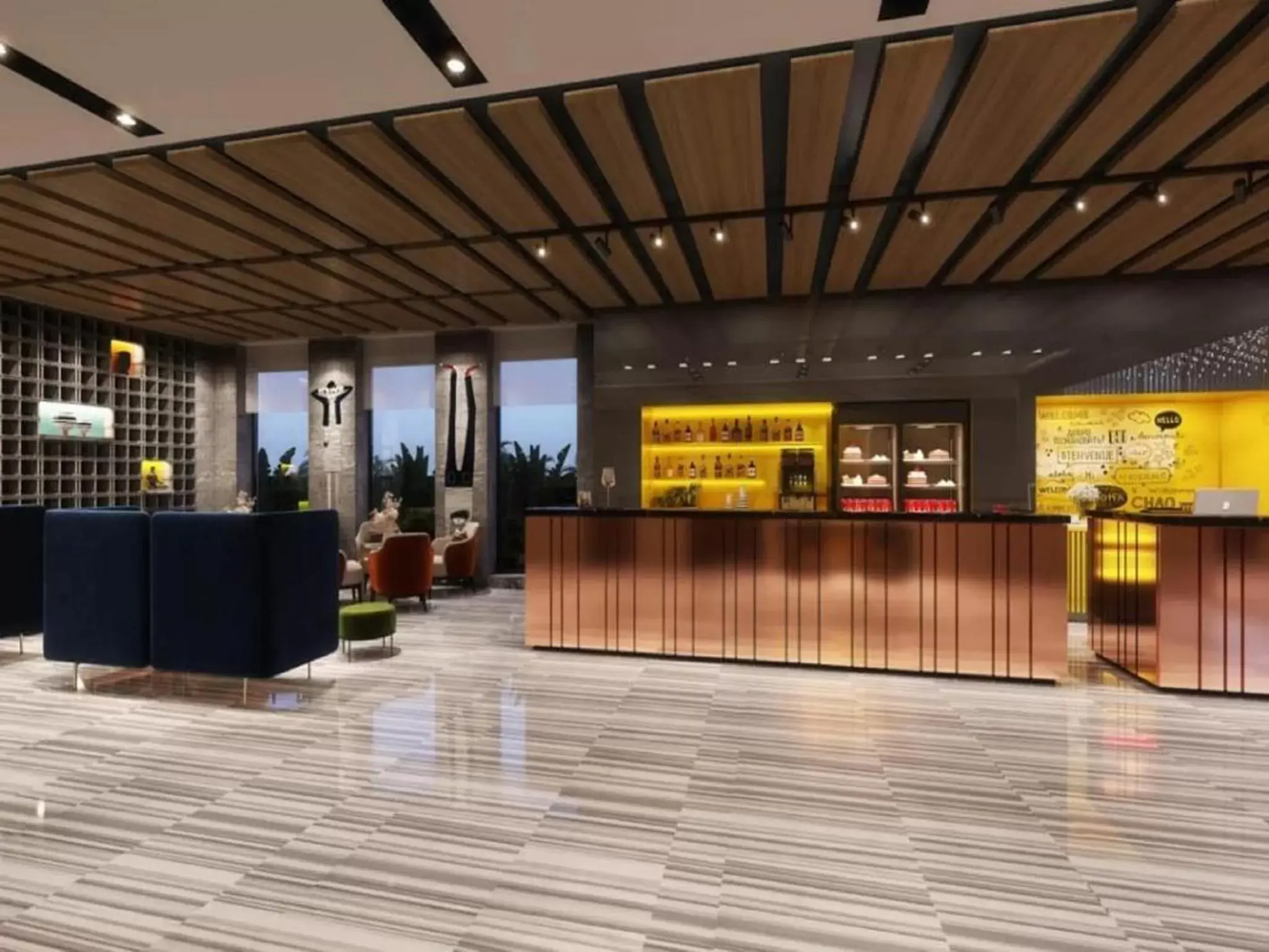 Lobby or reception in Ramada Encore by Wyndham Indore Nipania Lobby or reception in Ramada Encore by Wyndham Indore Nipania