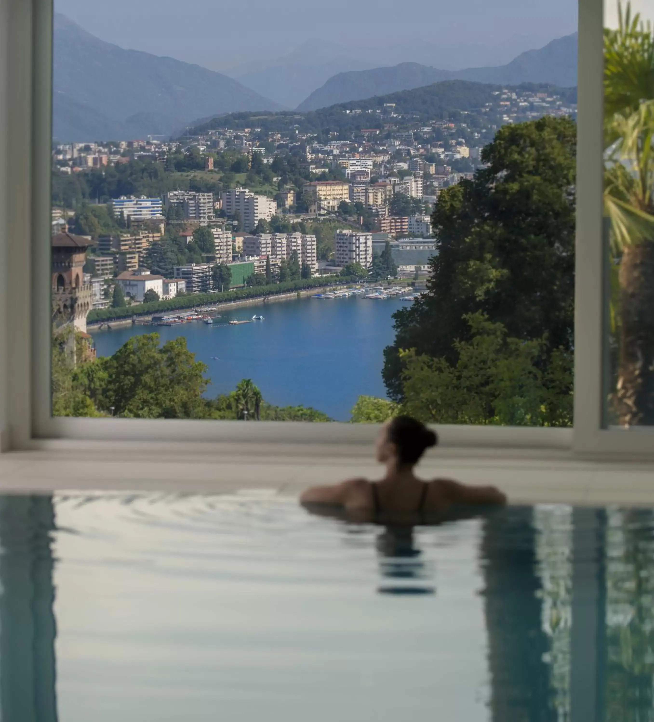 View (from property/room), Swimming Pool in The View Lugano