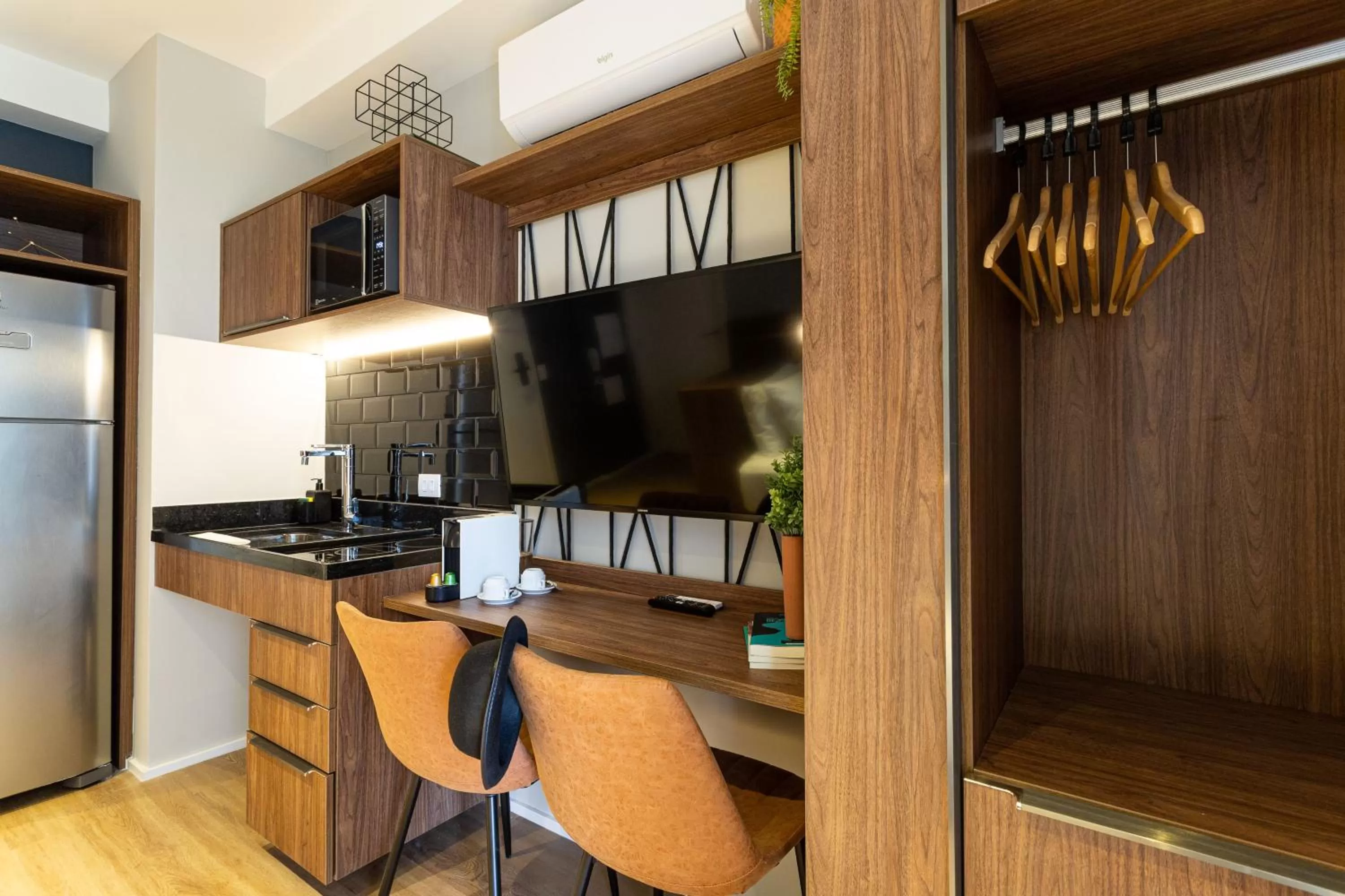 Kitchen or kitchenette in Charlie Hotel Atmosfera Paulista