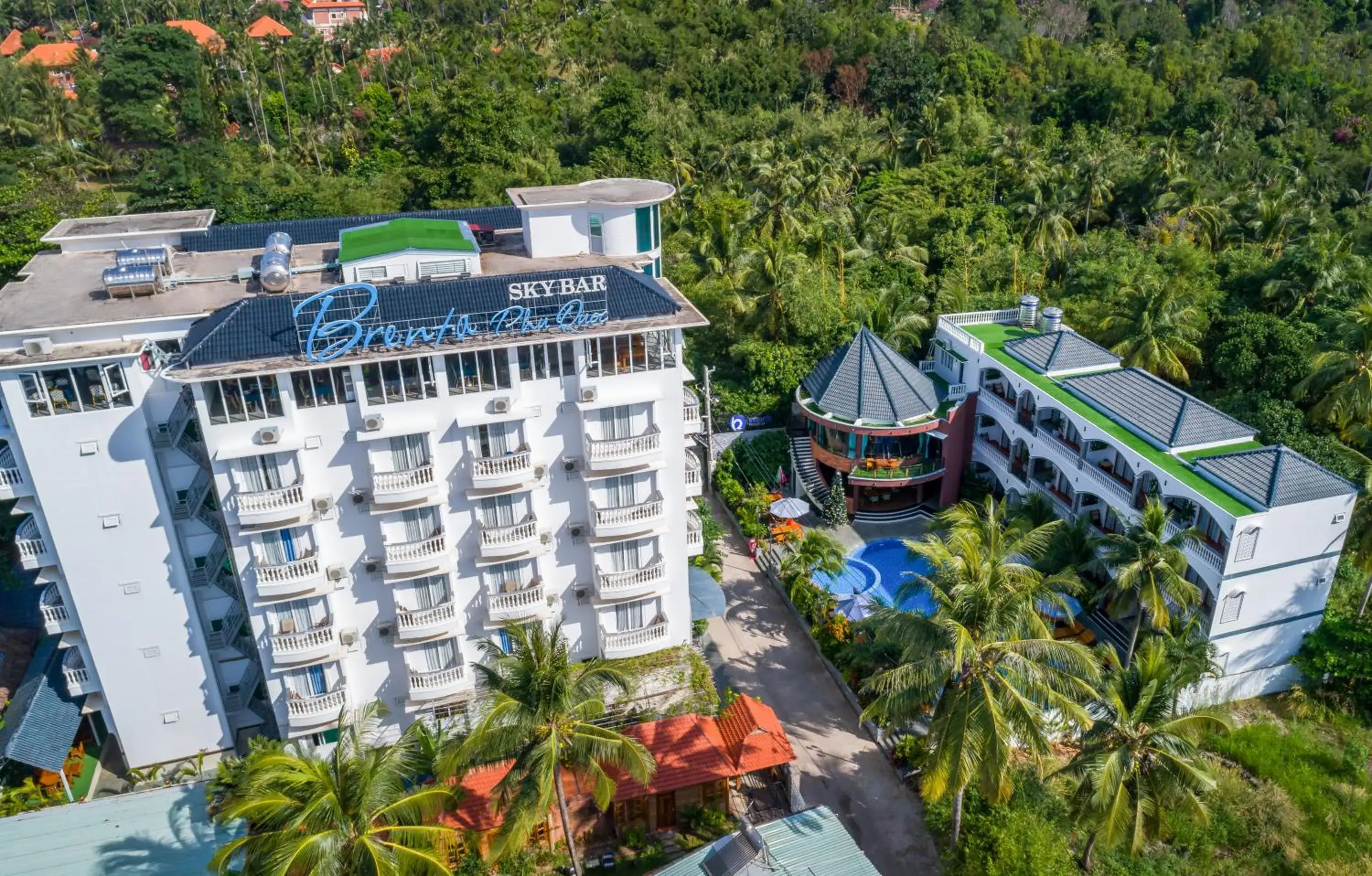 Property building, Bird's-eye View in Brenta Phu Quoc Hotel