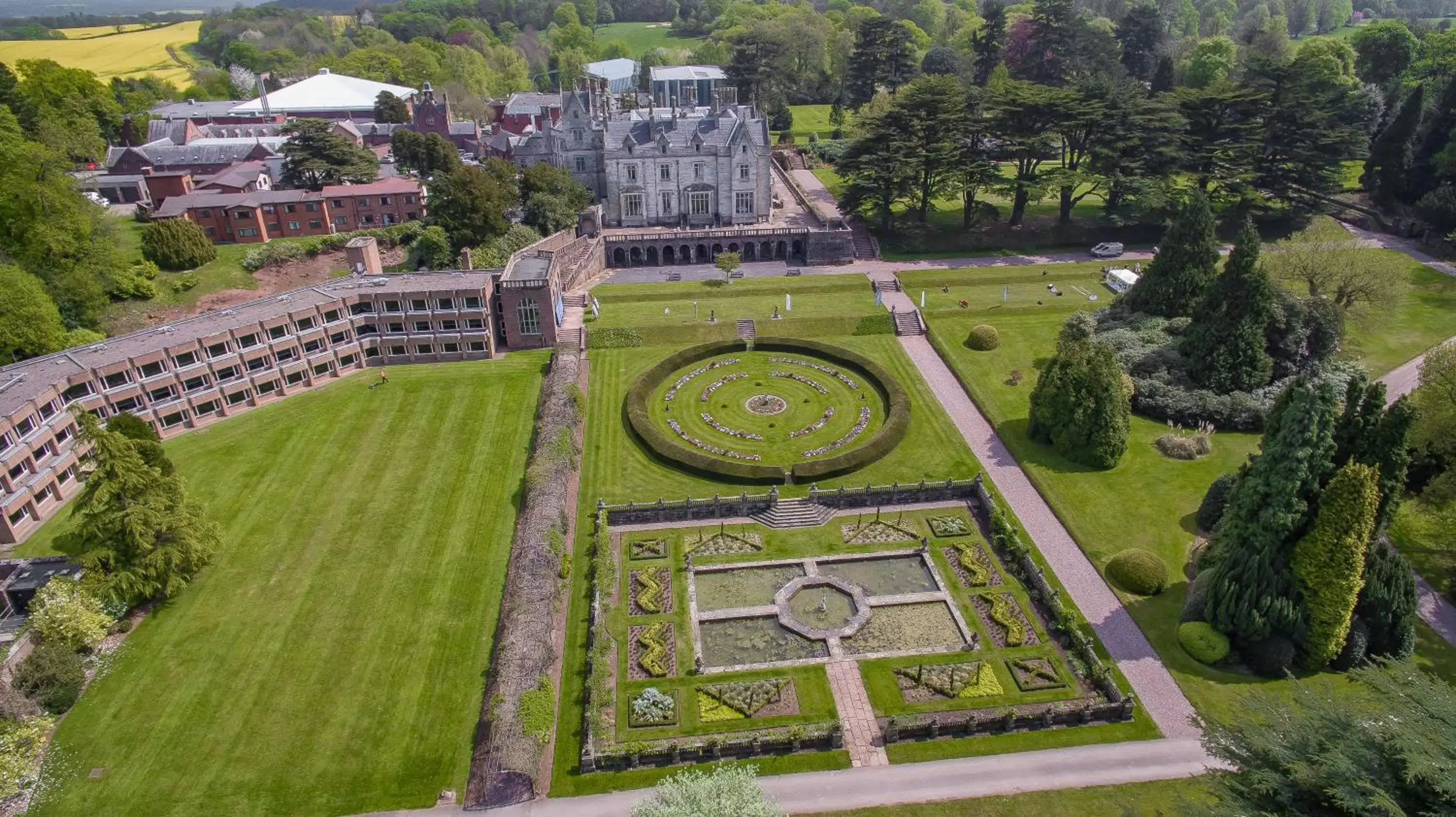 Bird's eye view, Bird's-eye View in Lilleshall House & Gardens and Lilleshall National Sports Centre