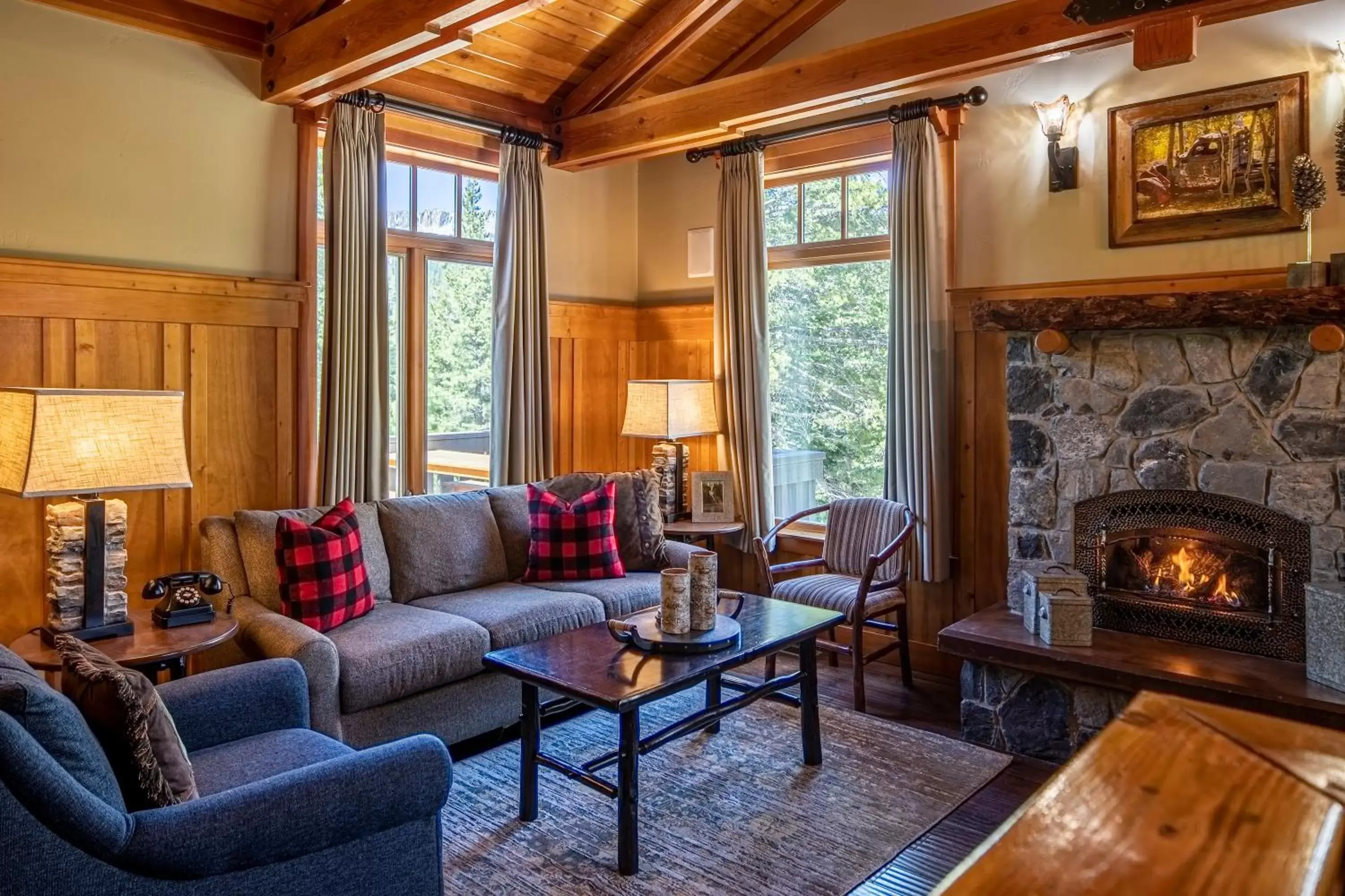 Living room, Seating Area in Tamarack Lodge